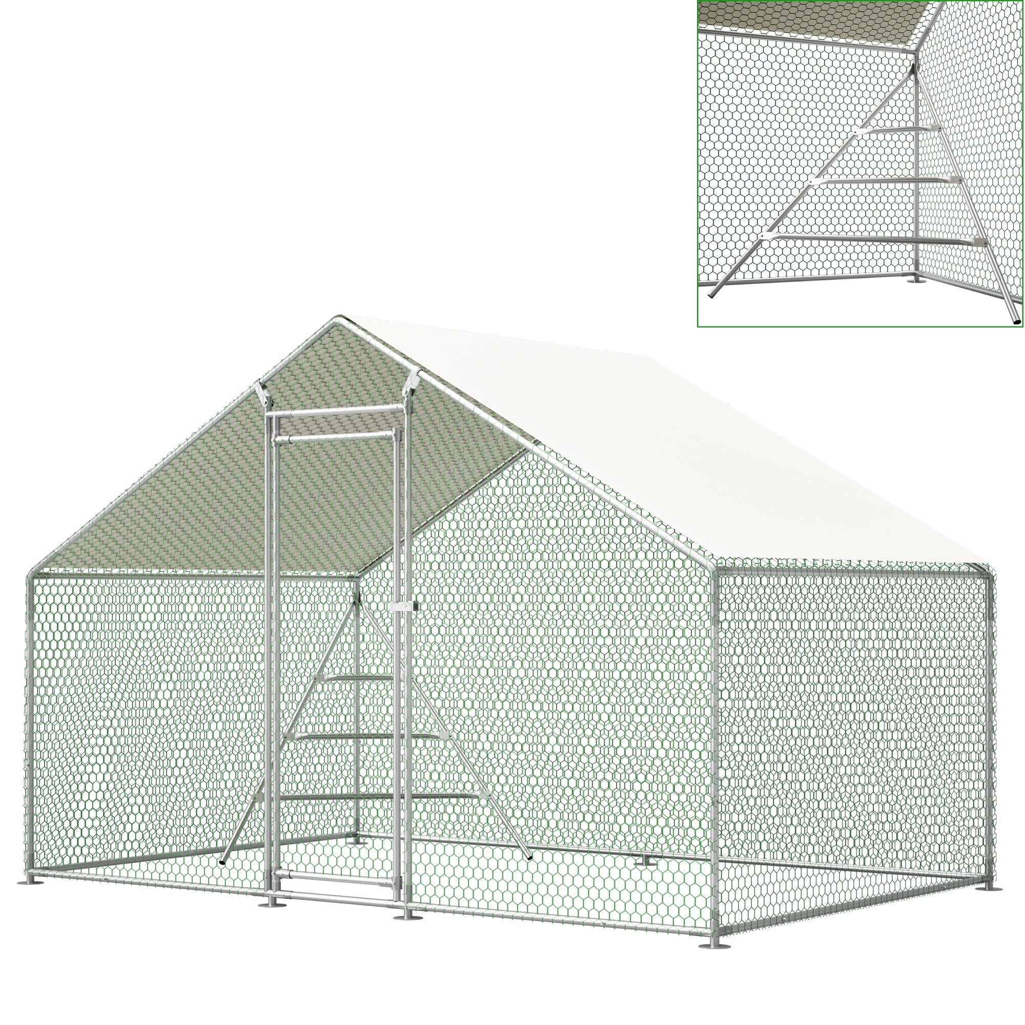 Chicken Coop Aviary 3x2m Weatherproof Metal Frame