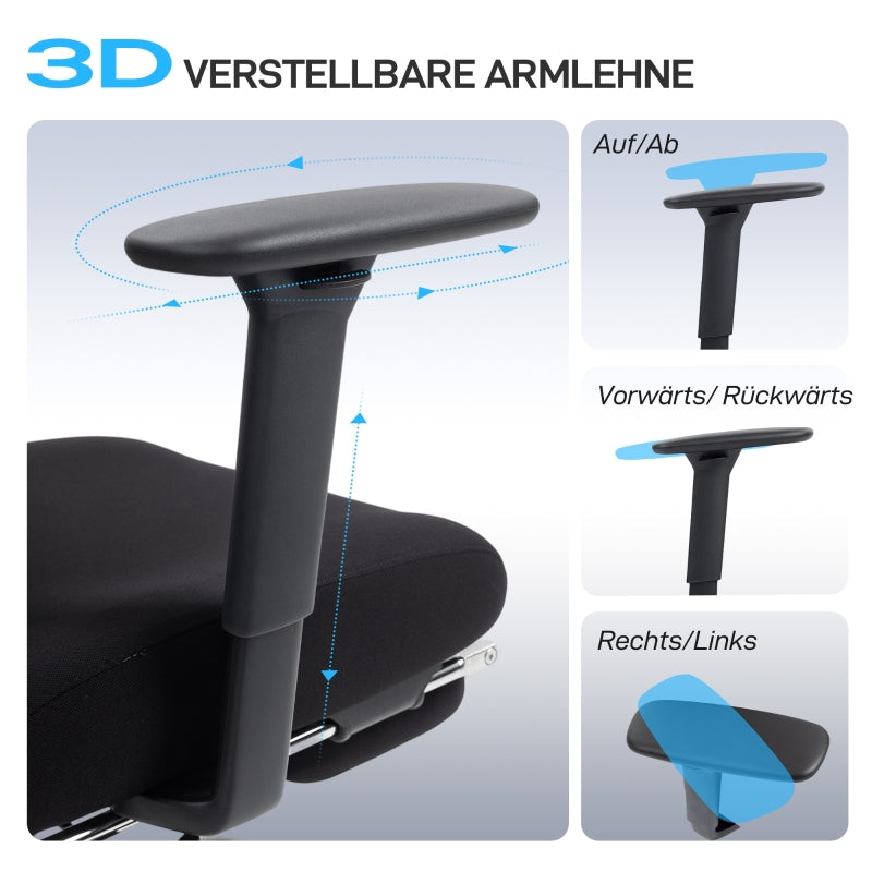 Ergonomic Office Chair, Casters, Lumbar Support, Adjustable Headrest, Mesh Fabric
