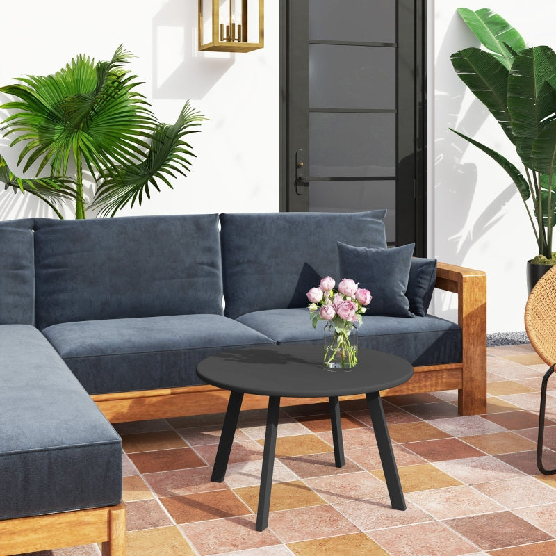 Side Table Round Weatherproof Ø70x42cm - Black