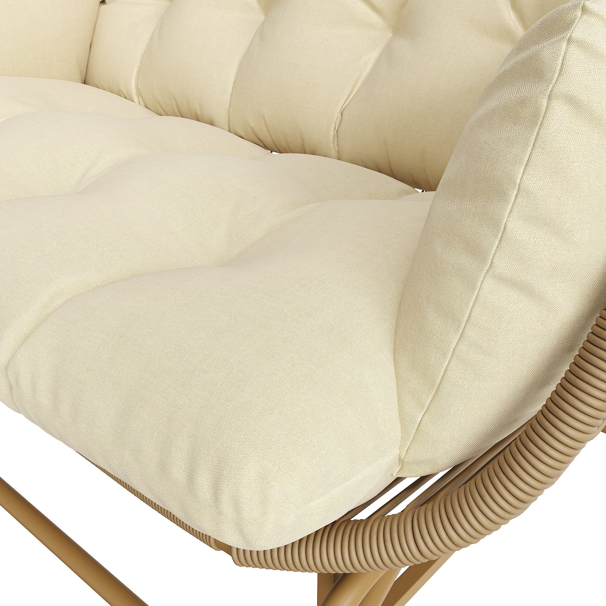 Garden Swing Egg Chair Double Outdoor Patio for Two Wood Color