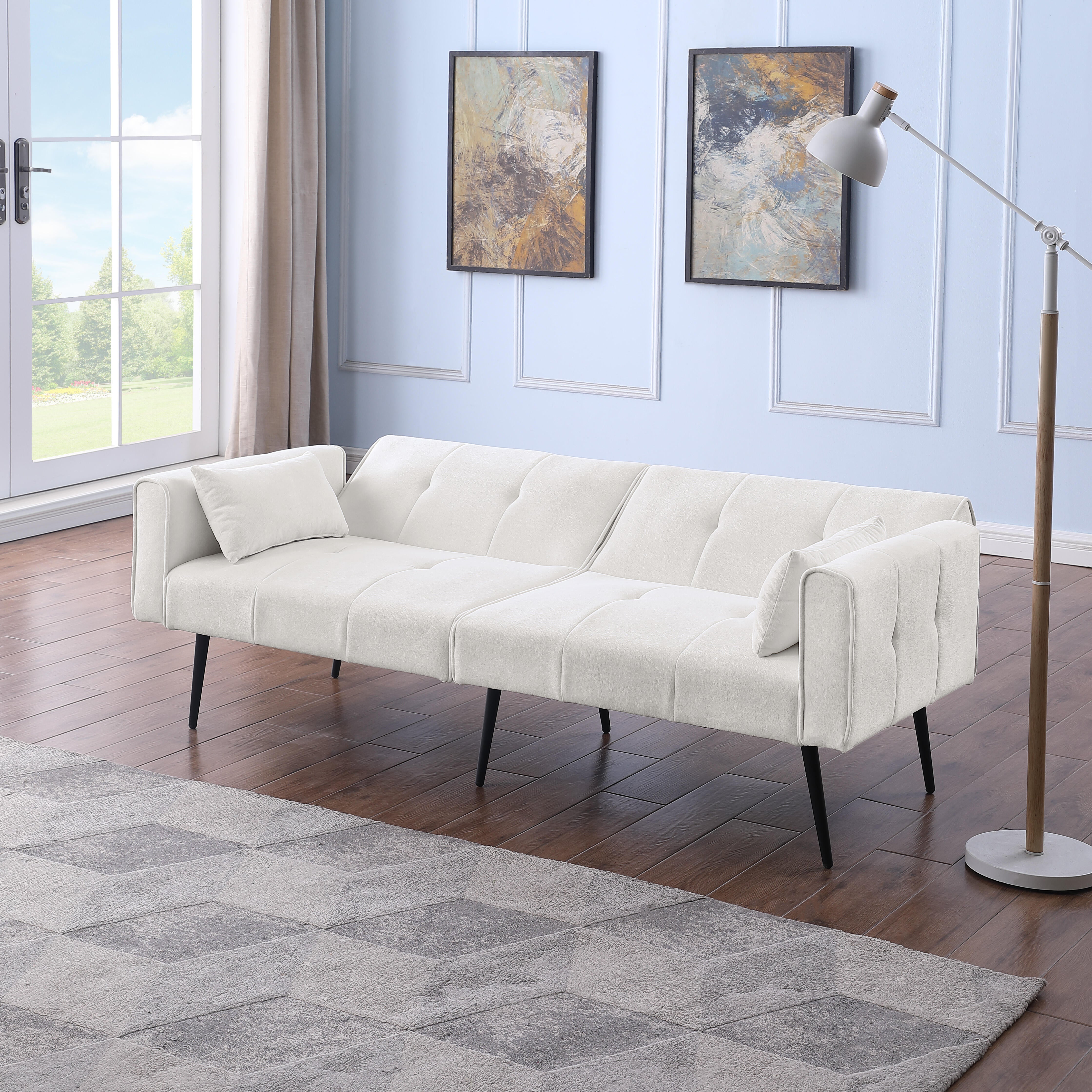Futon Sofa Bed, Modern 68" Convertible Sleeper Couch, Small Spaces
