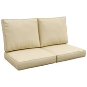 2 Seater Back and Seat Cushion Set Replacement for Patio Chairs, Indoor Outdoor, Beige