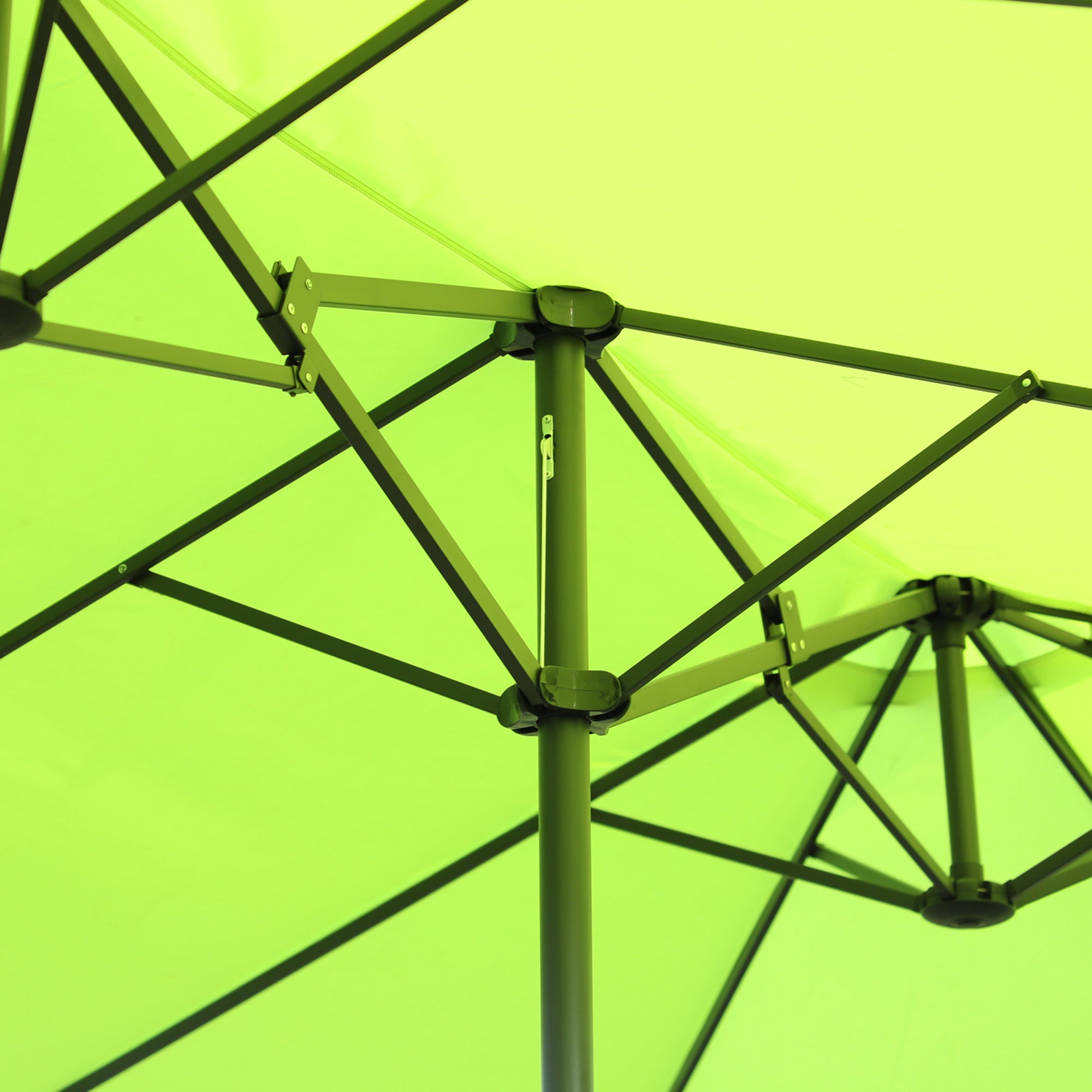 parasol garden umbrella 460 x 270cm oval with hand crank double, green