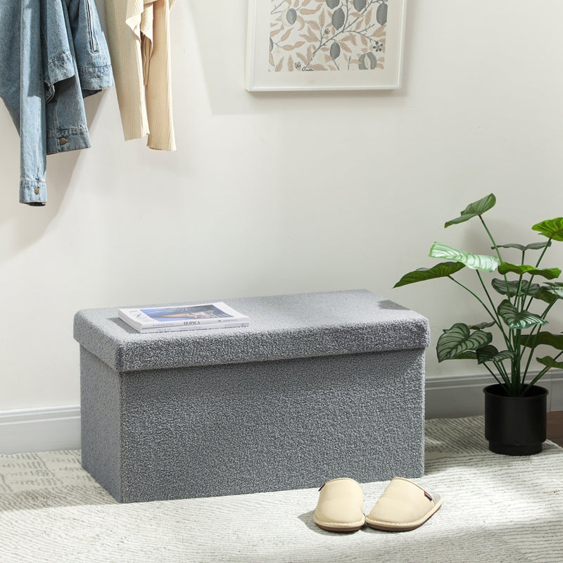 Storage Ottoman Bench Upholstered with Storage & Lid - Dark Grey