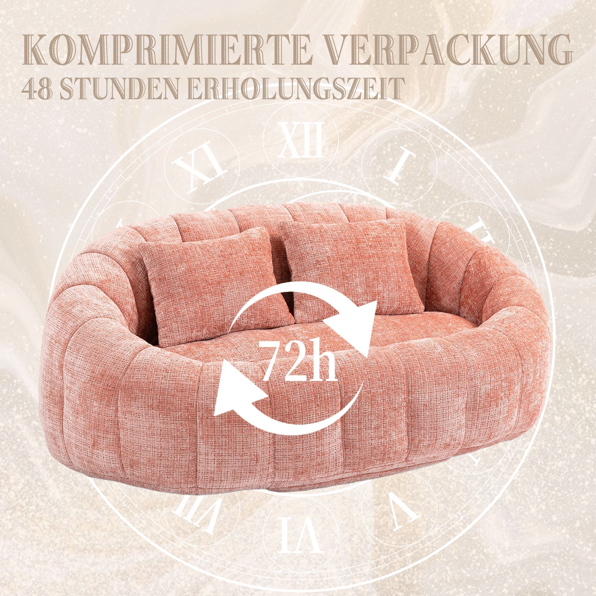 Bean Bag Sofa Lounger High Back Chair Indoor & Outdoor, Pink Chenille