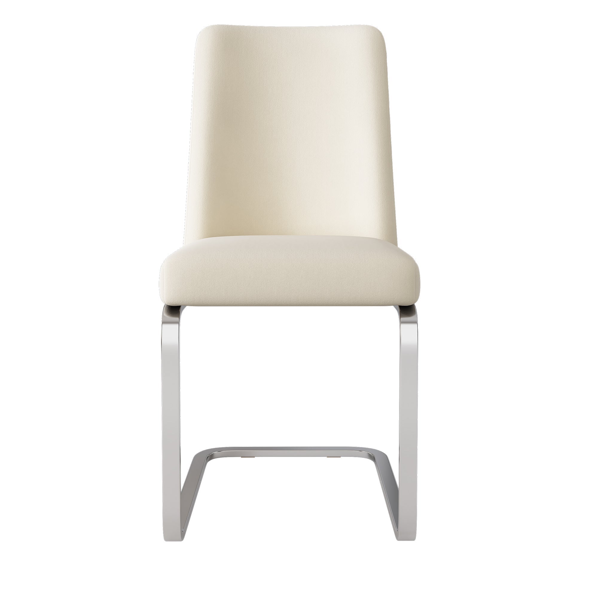 Velvet Dining Chair Set of 6, Diamond Back Design with Silver Metal Legs, Beige Velvet