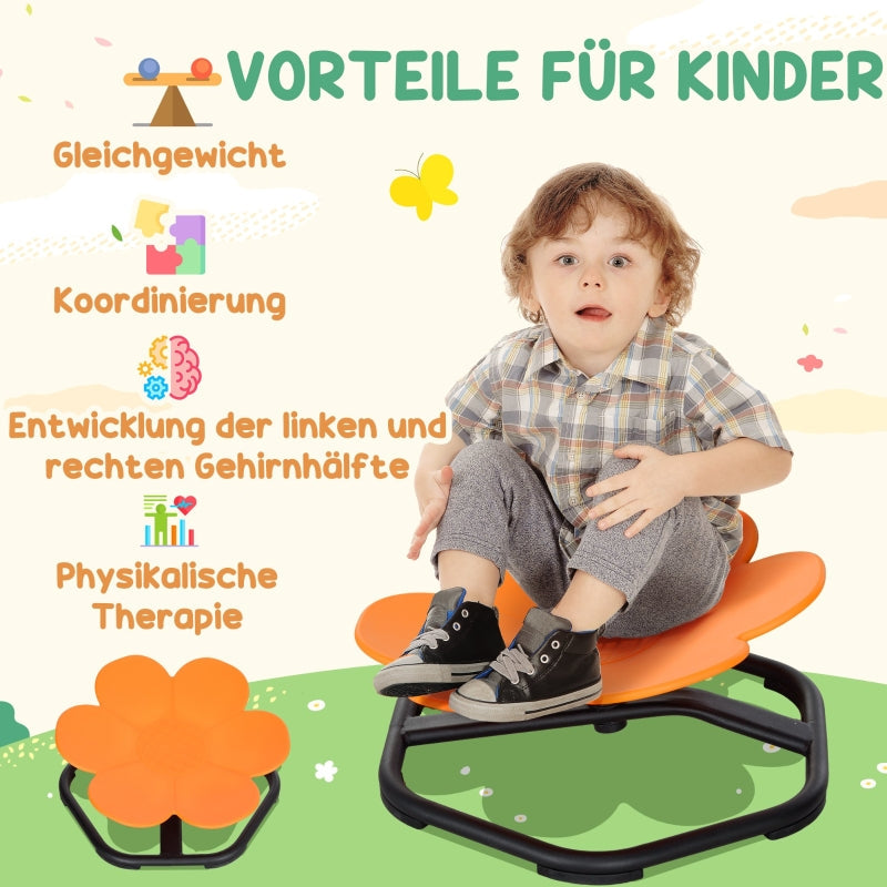 AIYAPLAY Sensory Children's Chair, Swivel Sensory Balance Training Seat, Plastic Orange