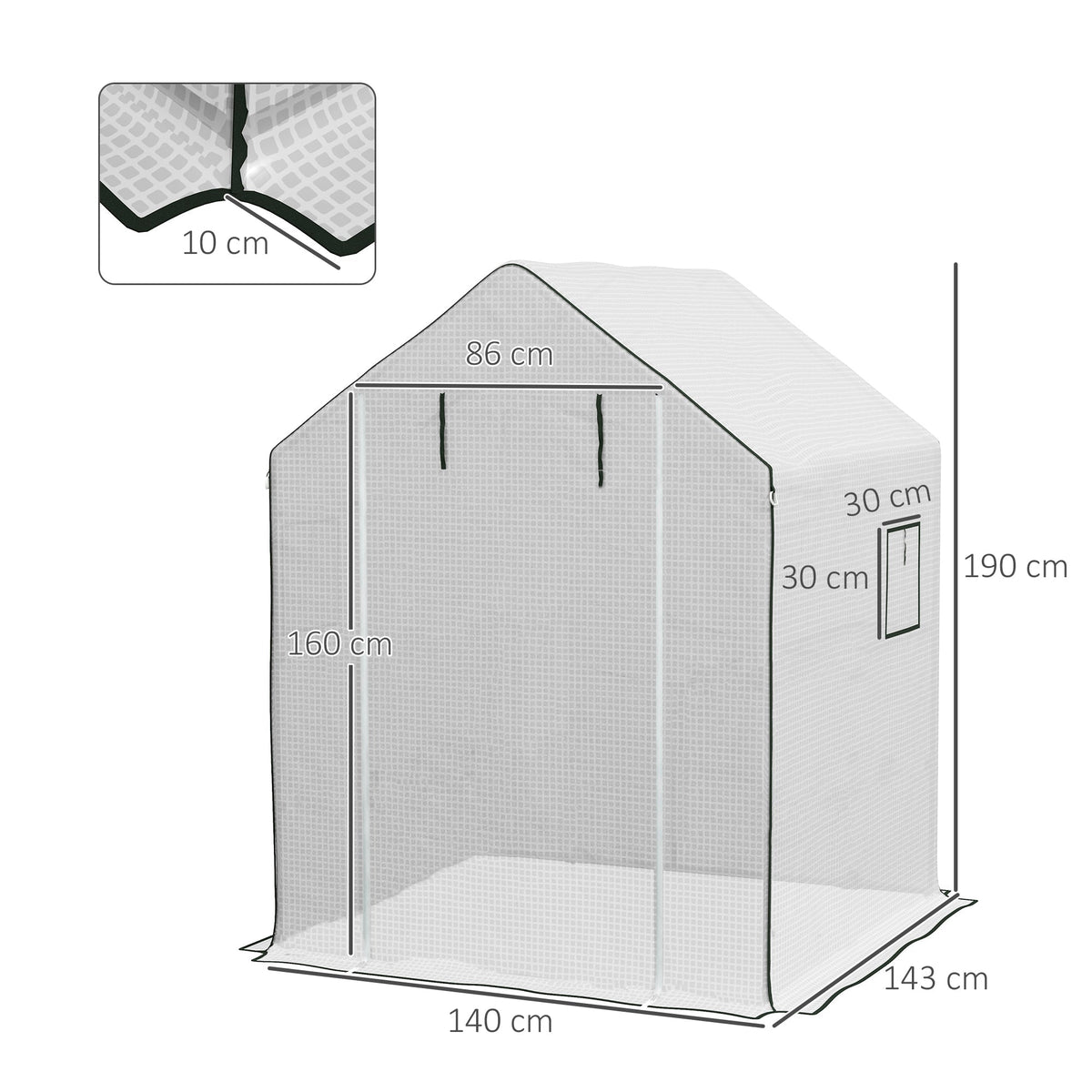 Replacement Greenhouse Film UV Protection Side Window Roller Door PE White