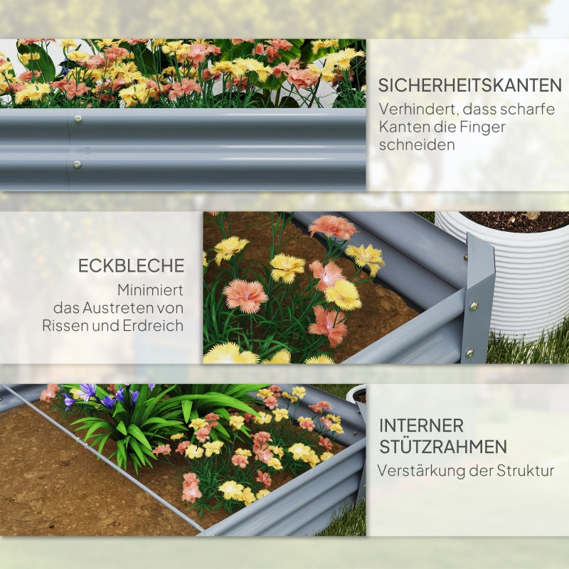 Raised Bed, Weather-Resistant Steel Planter Box 240 x 120 x 30 cm, Steel
