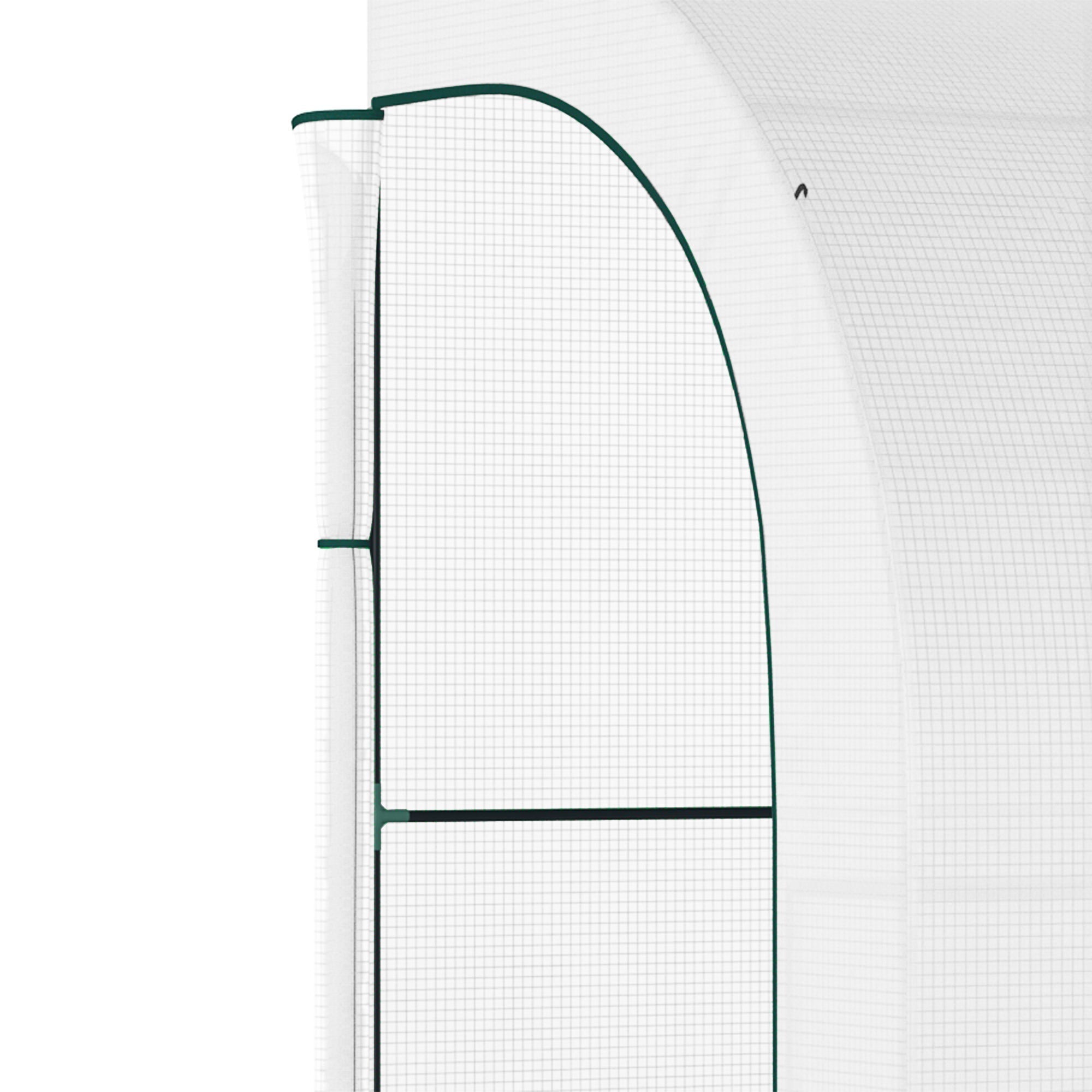Greenhouse with Shelves, Windows, Winterproof 300x150x213cm Steel Foil, White