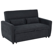 Sleeper Sofa, Convertible 2-Seater Adjustable Angle, Fabric Black