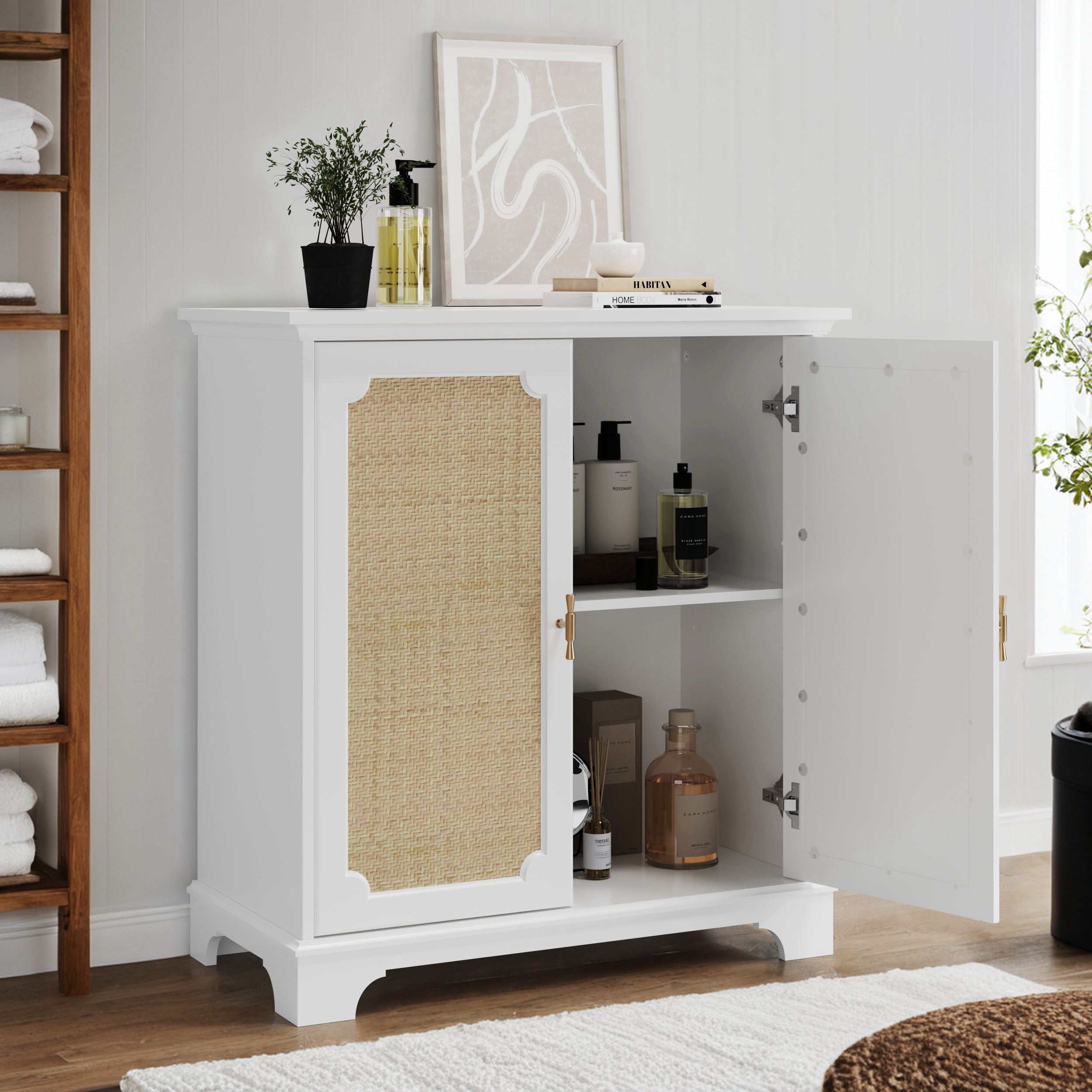 Sideboard, Kitchen Buffet Console, Rattan