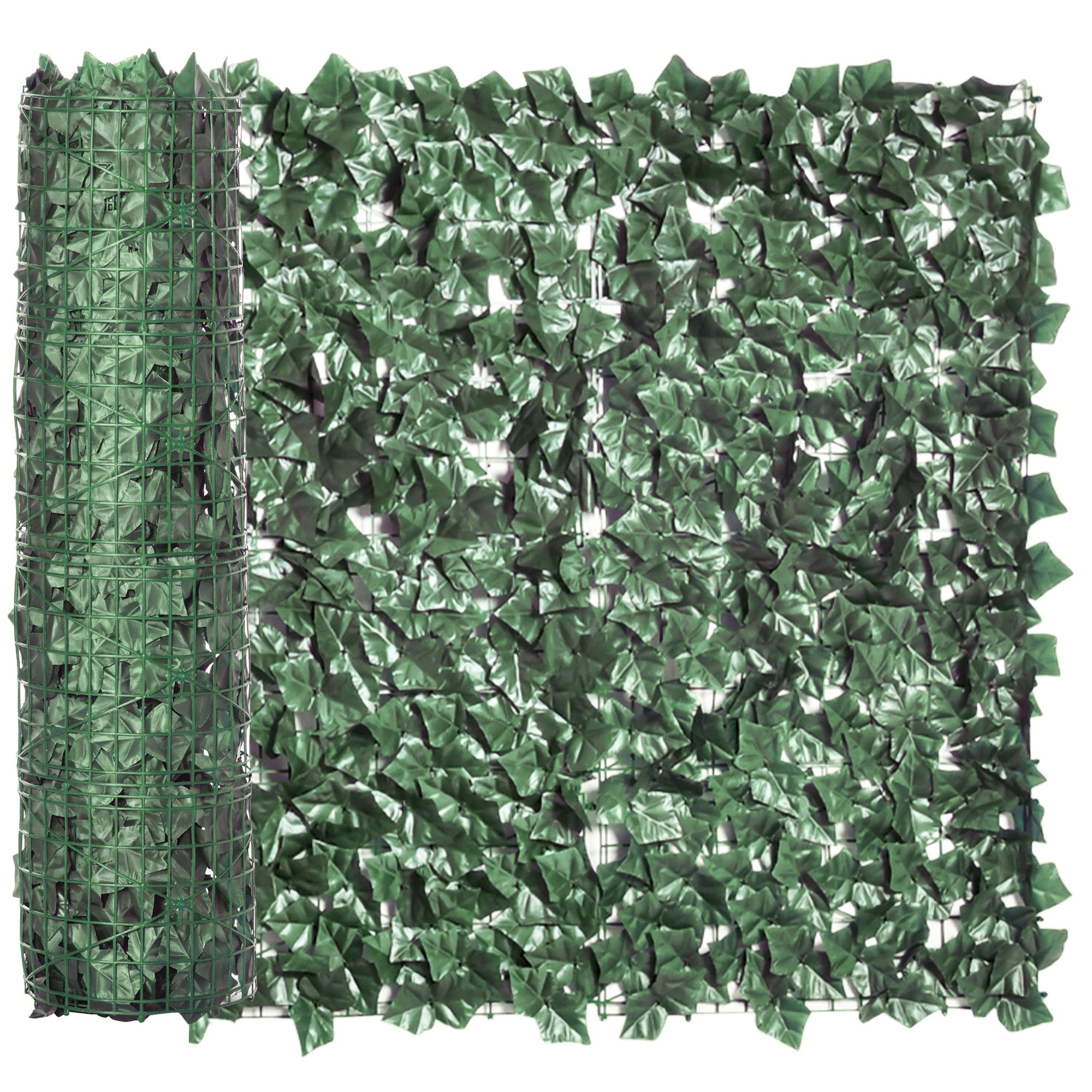 Artificial Hedge Privacy Screen, 300x100cm UV-Resistant Easy Care, Dark Green