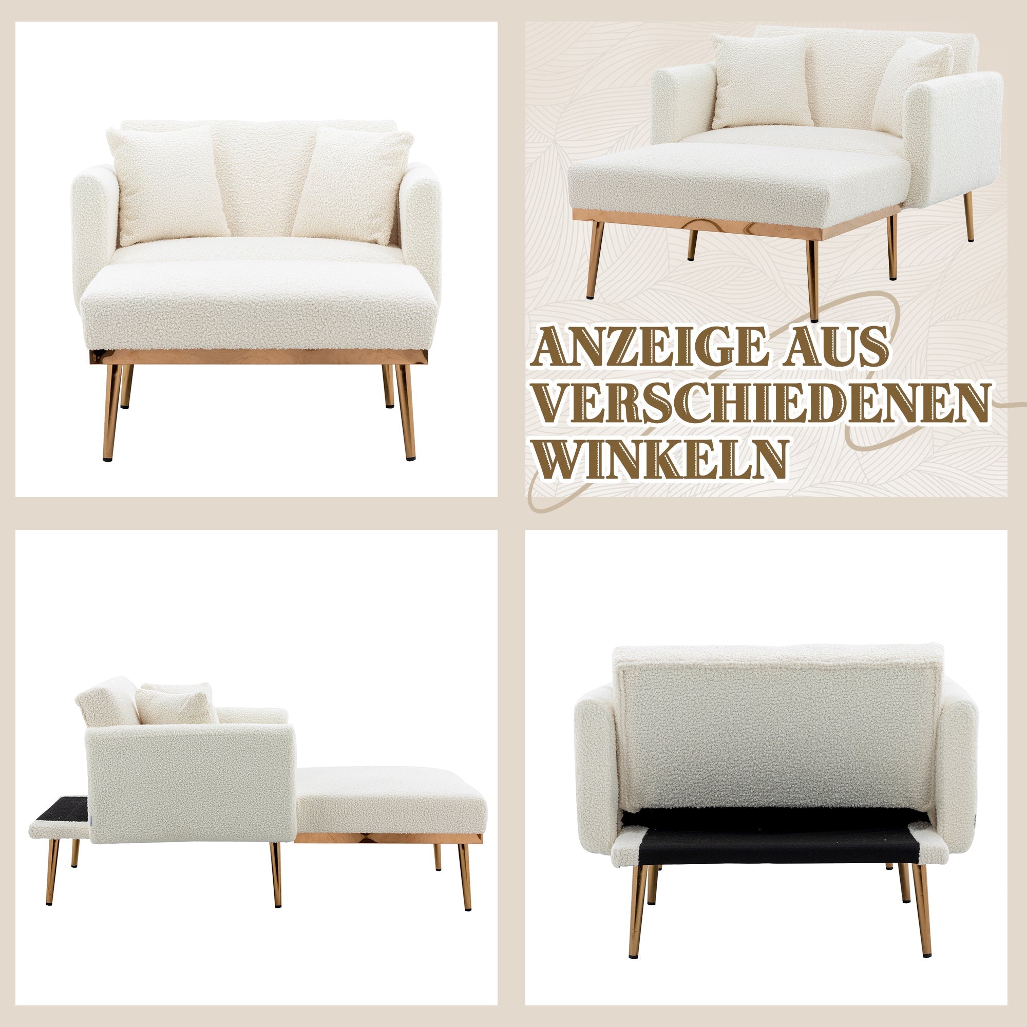 Armchair, Modern Adjustable Recliner Folding Sofa