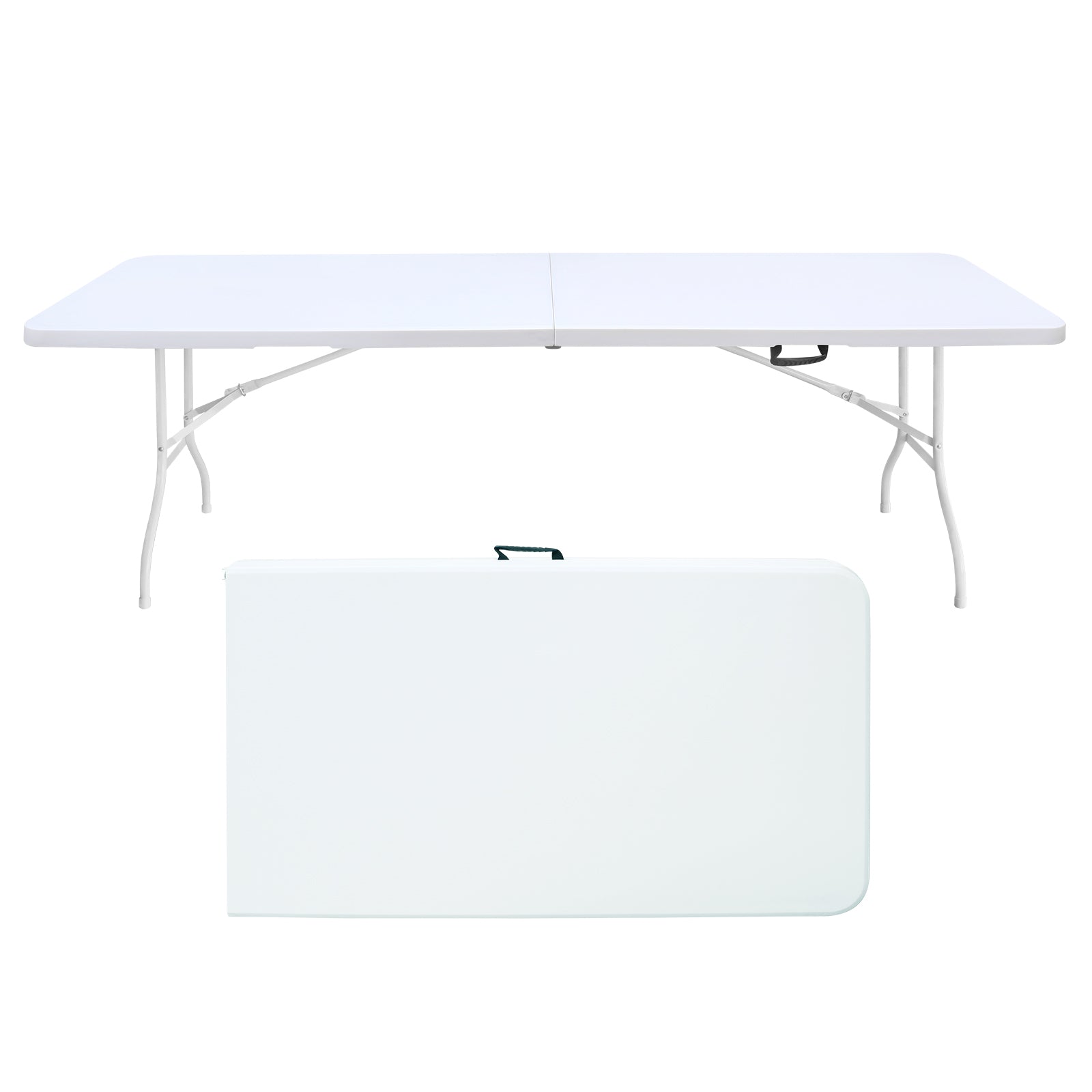 Klapptisch 244cm, tragbar, strapazierfähig, weiß