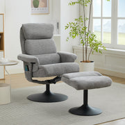 023 Recliner Chair, 5-Point Massage, Heated, 360° Swivel, Chenille Fabric Grey