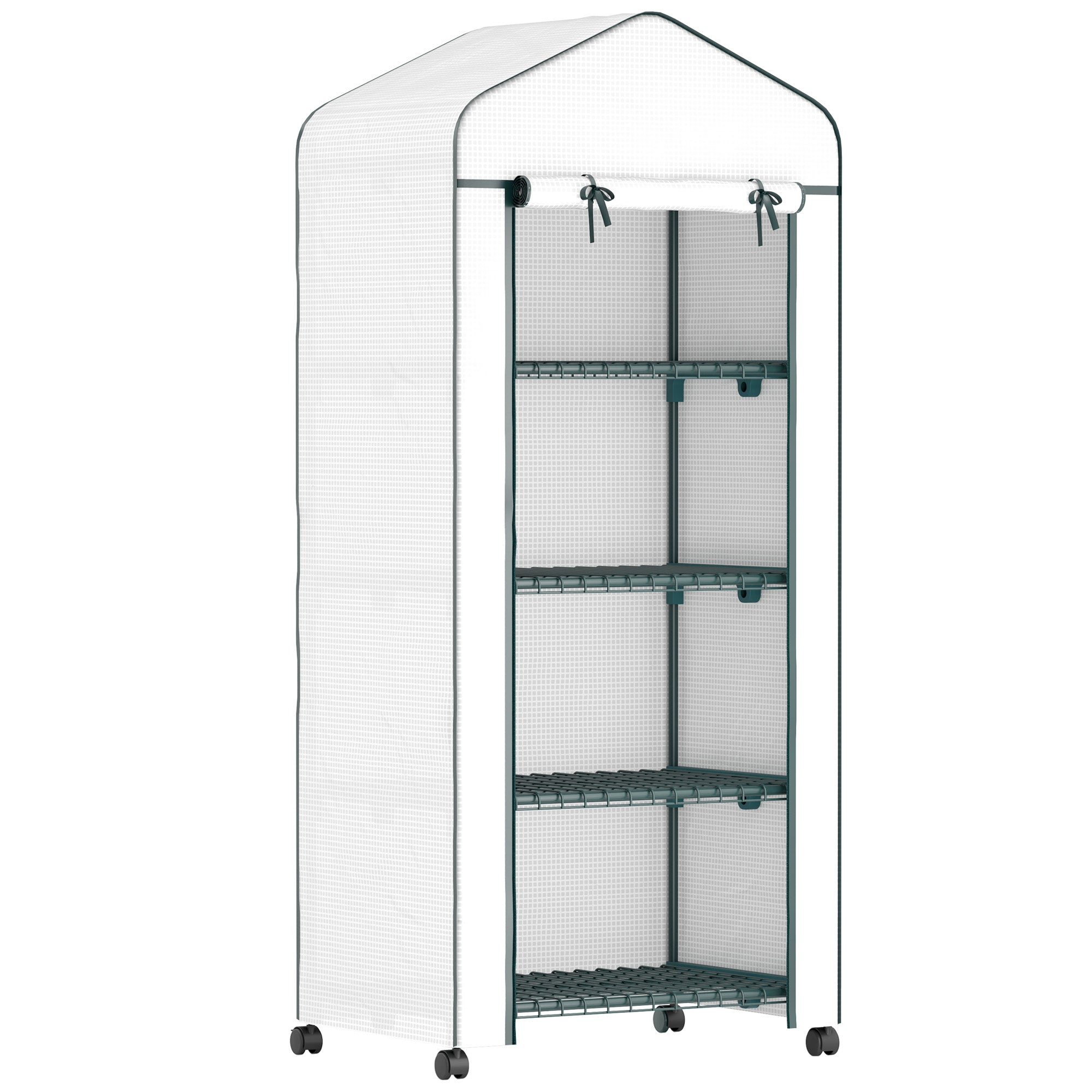 Greenhouse, Roll Shelves Winter-Proof Steel Film, White