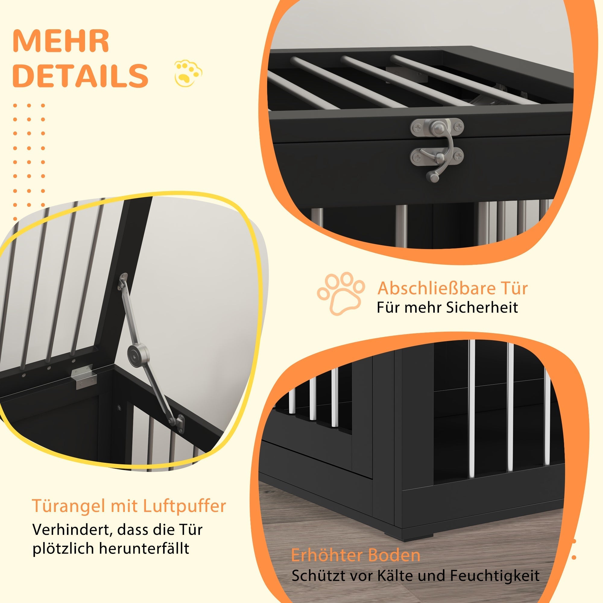 Hundekäfig, Hundebox, Transportkäfig, Schwarz