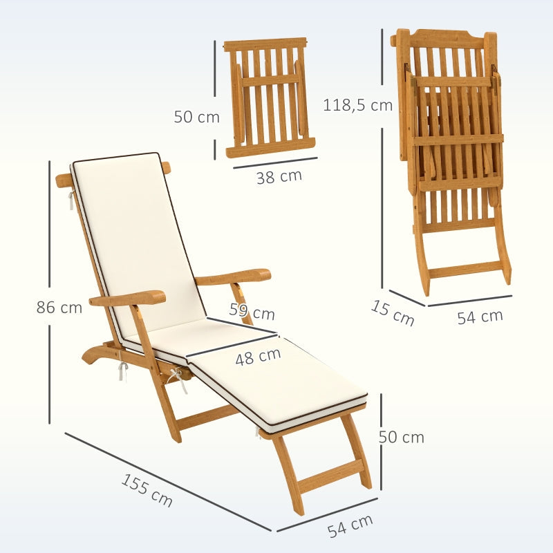 Sun Lounger Folding Garden Lounger with Footrest