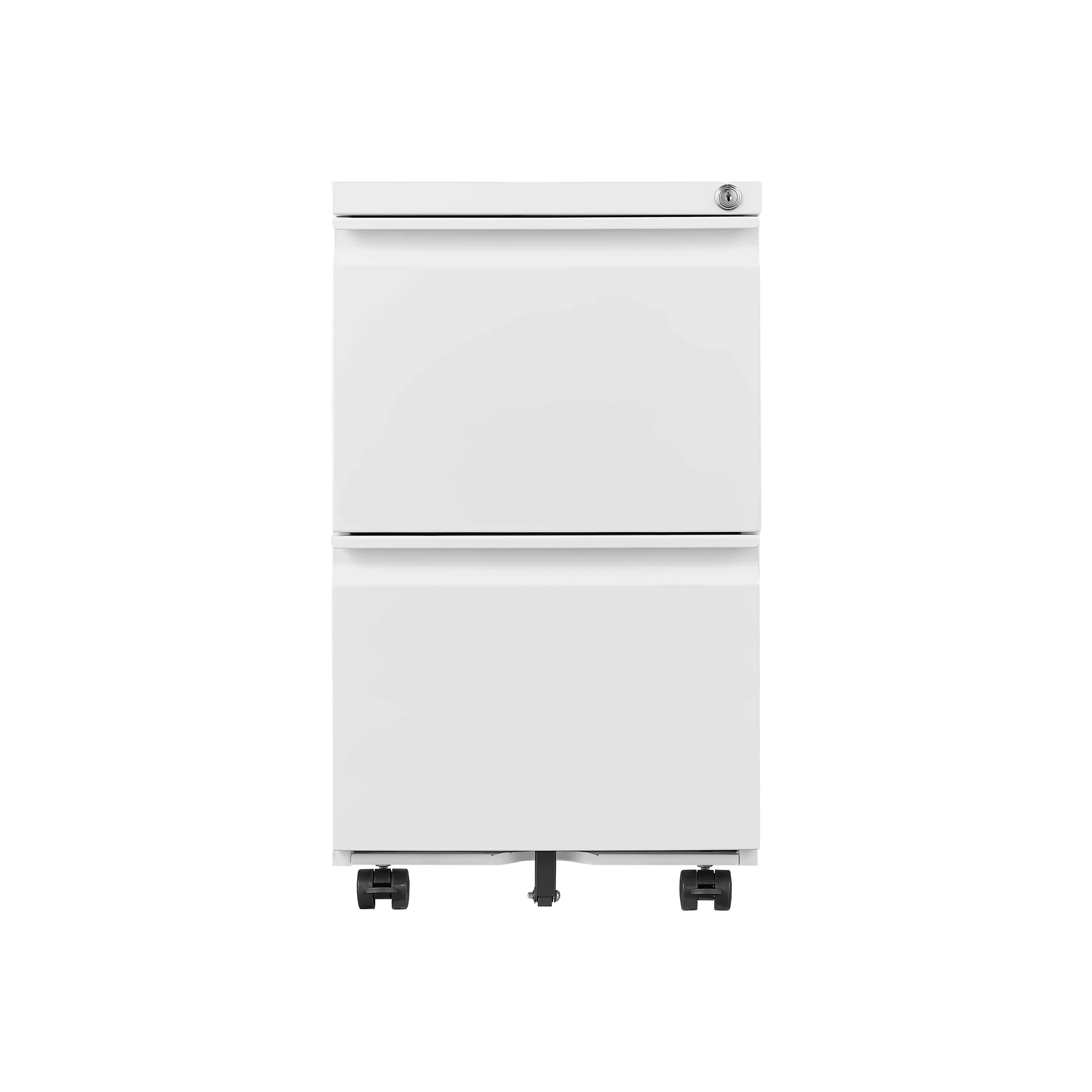 Mobile File Cabinet 2-Drawer with Lock Legal/Letter Size Steel - White