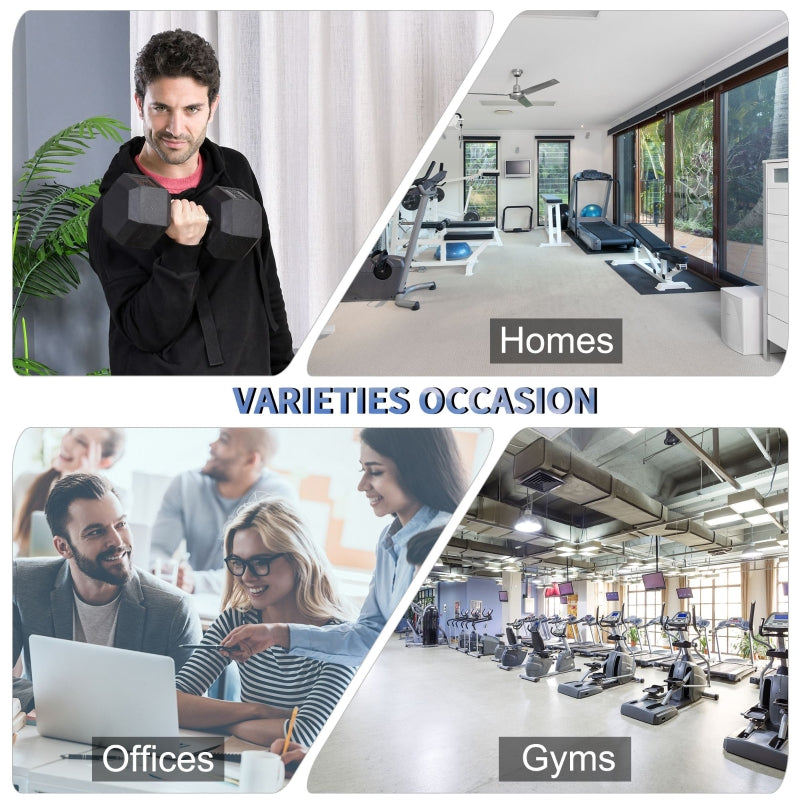 Dumbbell 2x17.5kg Hex Hand Weights Home Gym Rubber