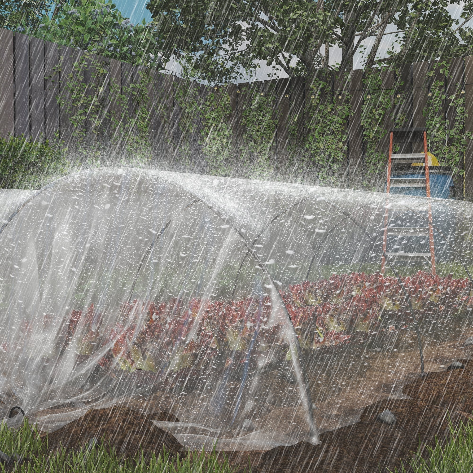Gewächshausfolie, 7x8m wasserdicht UV-Schutz, transparentes Plastik
