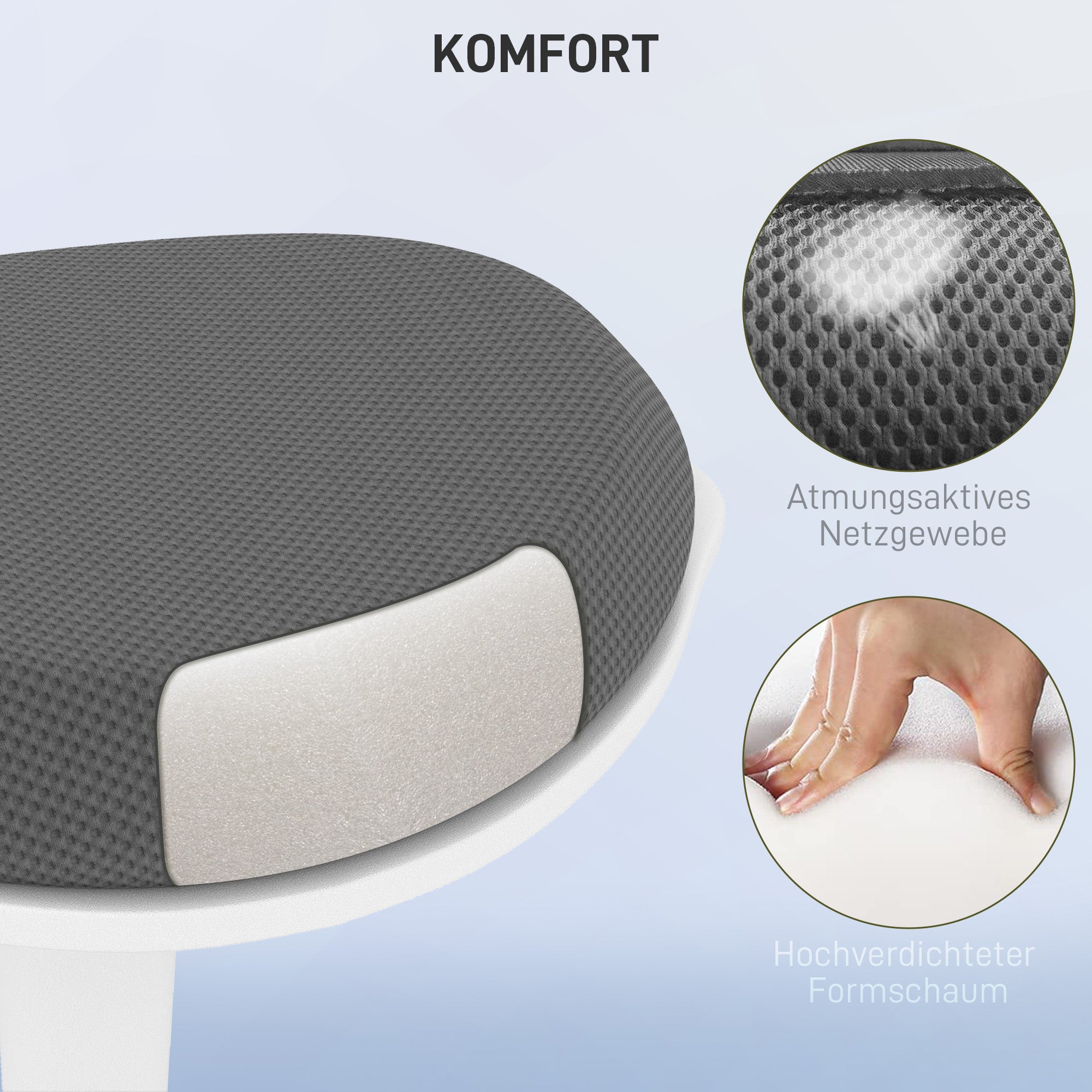 Pendulum Stool, Ergonomic Office Swivel Chair, Mesh Gray