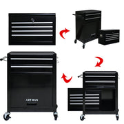 High-capacity Rolling Tool Chest, 6-Drawer Storage Cabinet with Wheels, Black