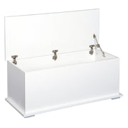 113L Storage Chest with Flip-Top Lid and Safety Hinges, White