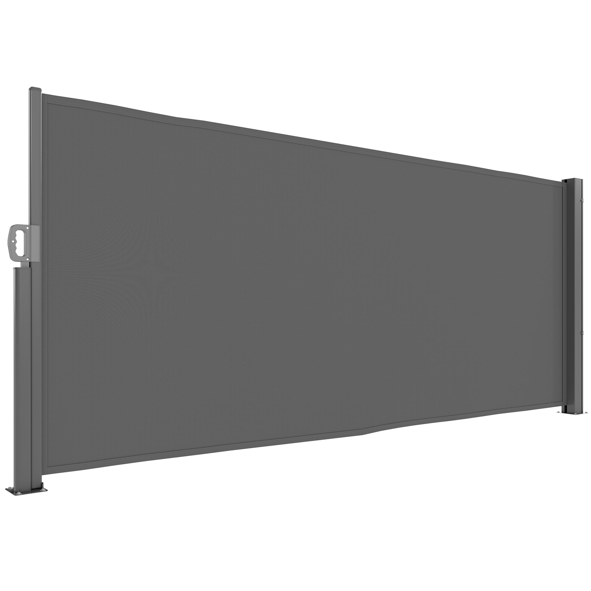 Seitenmarkise, ausziehbarer Sichtschutz, Wandhalterung, 300x140cm, Dunkelgrau
