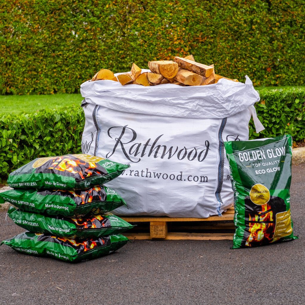 5 x 20kg Eco Glow Coal and Oak Firewood Bulk Bag Bundle - Rathwood Store