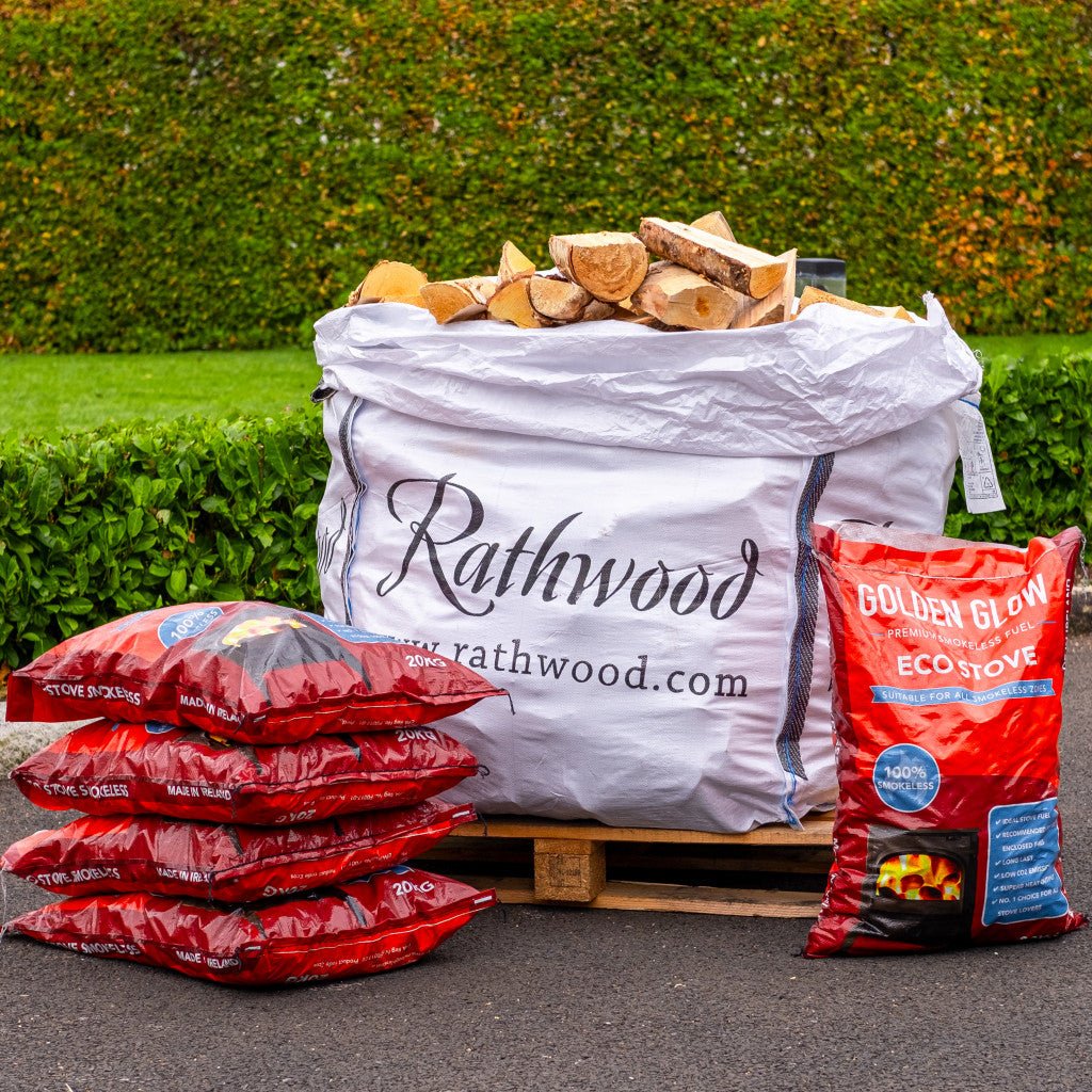 5 x 20kg Eco Stove Coal and Hardwood Firewood Bulk Bag Bundle - Rathwood Store
