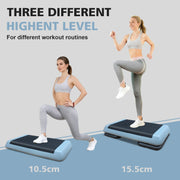 Aerobic Stepper, 76cm/28.5" Adjustable with 2 Risers, Gray Black