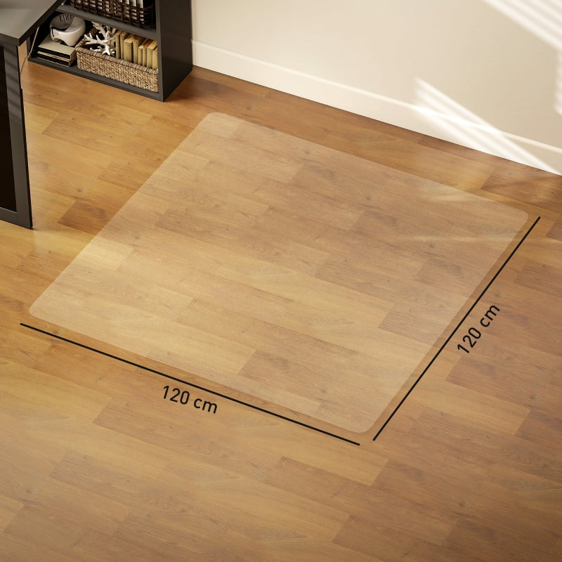 Floor Protection Mat, Non-Slip 1.5mm Thick 120x120cm, Transparent
