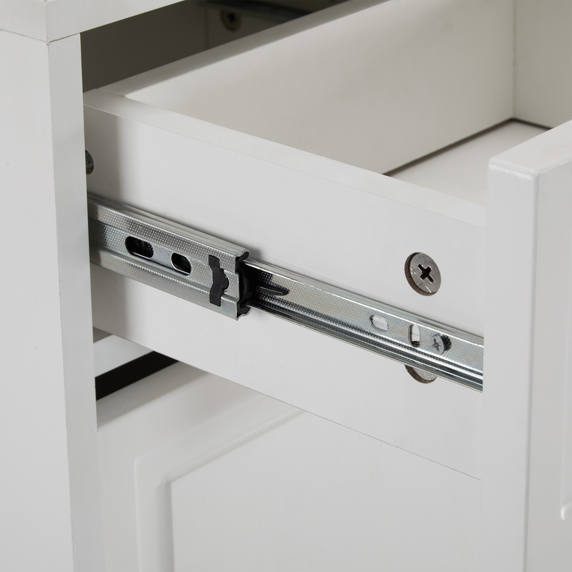 Modern Shoe Cabinet, adjustable shelves, gold handles, drawers, folding, white