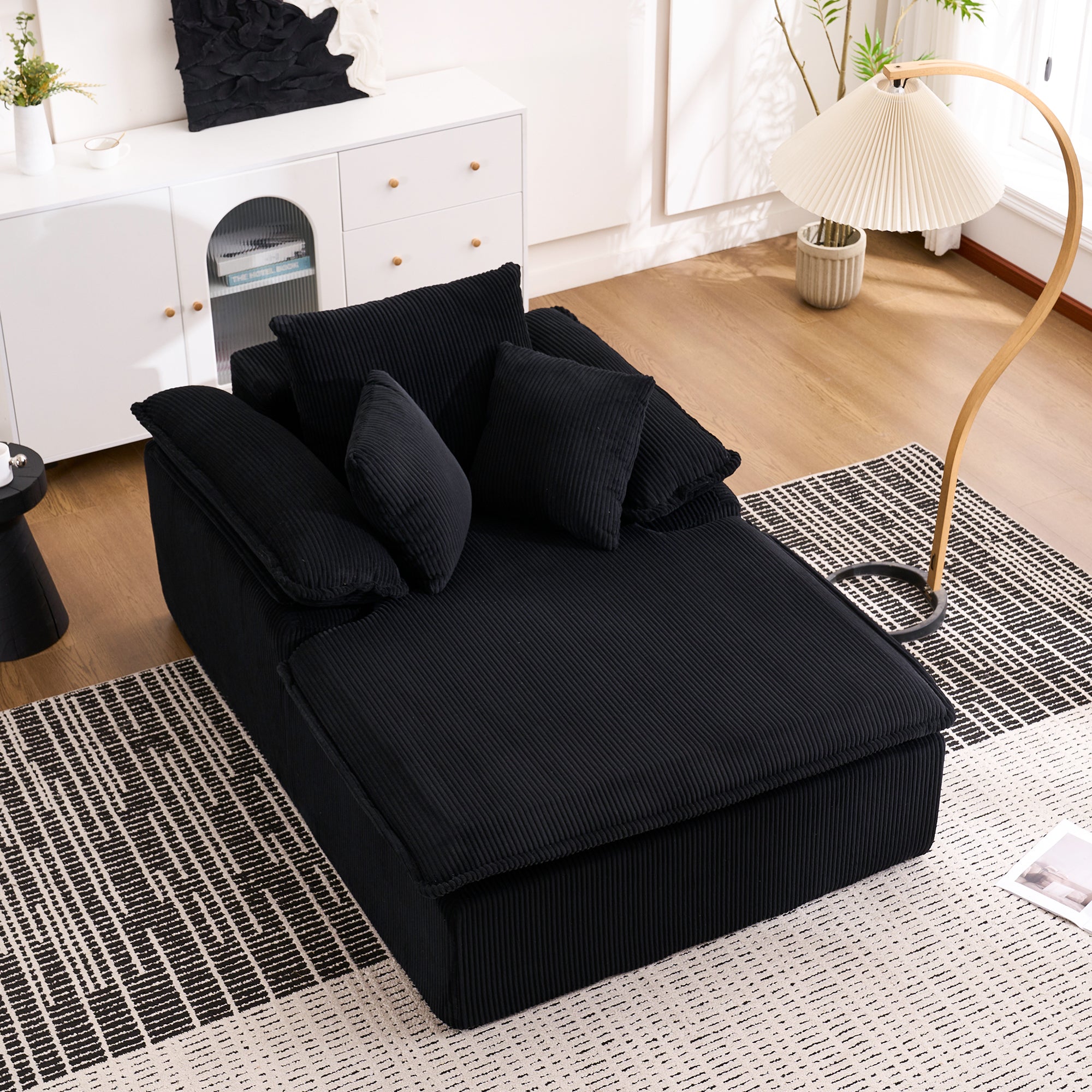 Reclining Sofa 46cm High Wide Armrests Frameless Design