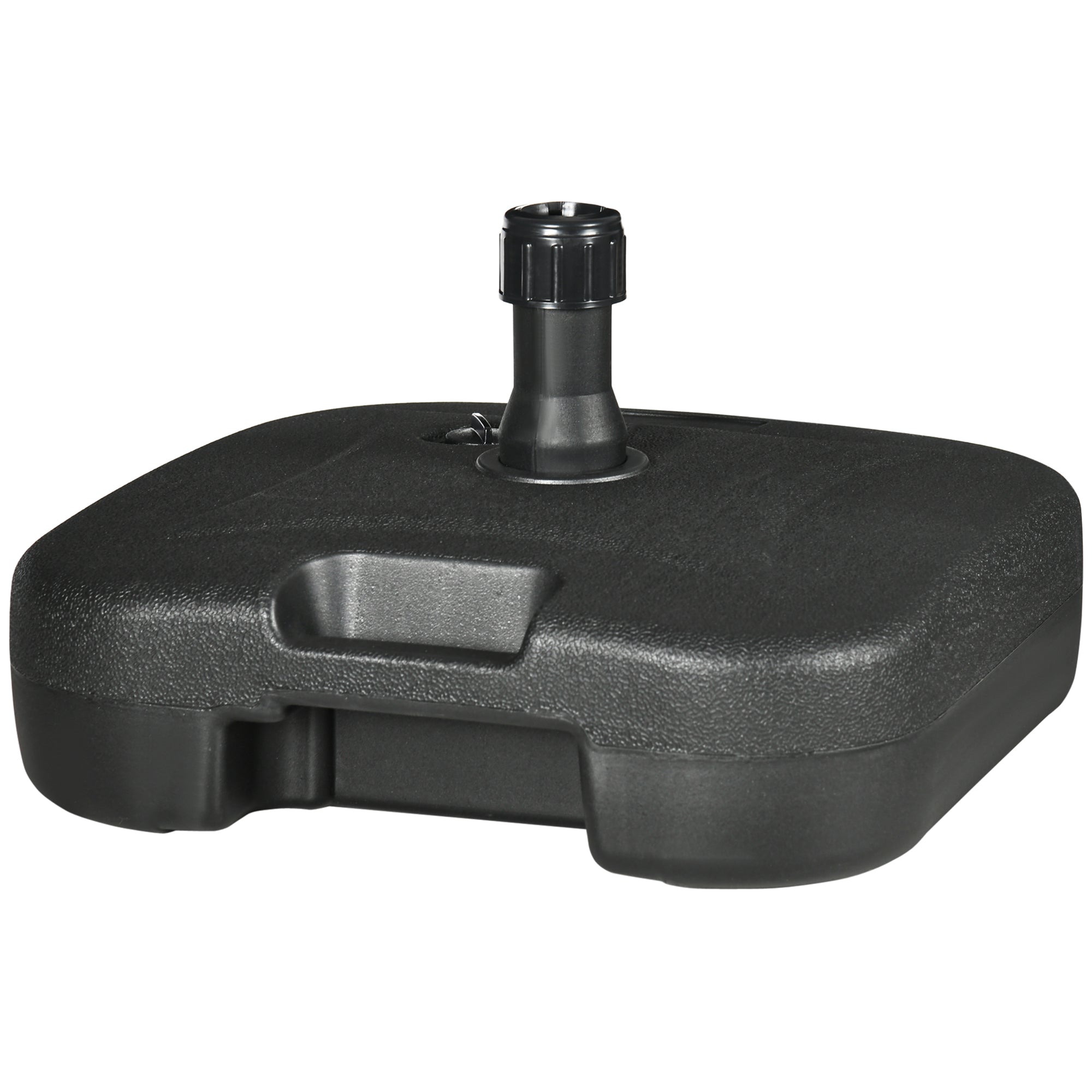 Parasol Base, Fillable Water/Sand 46x45x26cm Stable 30kg, Black