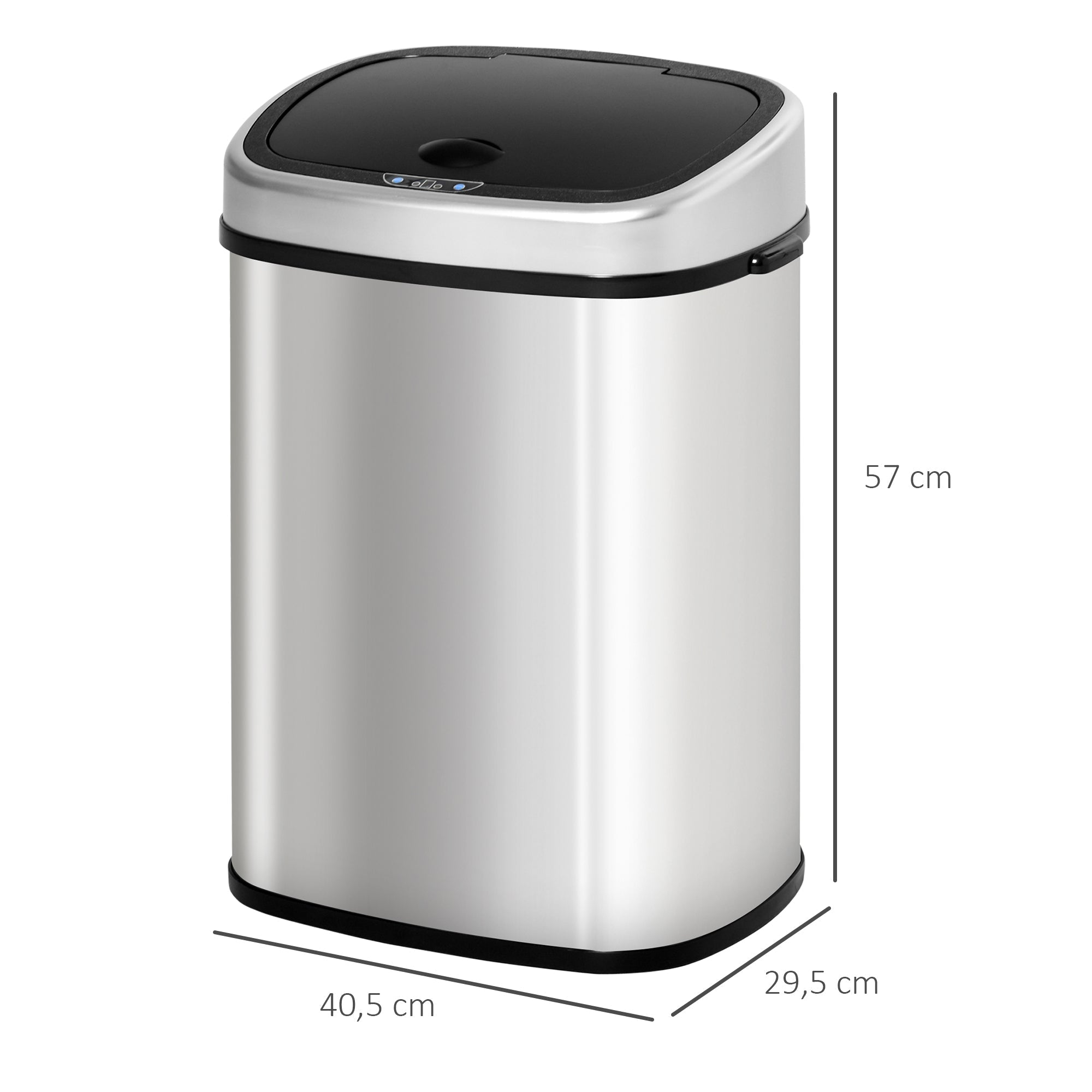Mülleimer, 48L Infrarotsensor Hygienisch, Edelstahl Silber