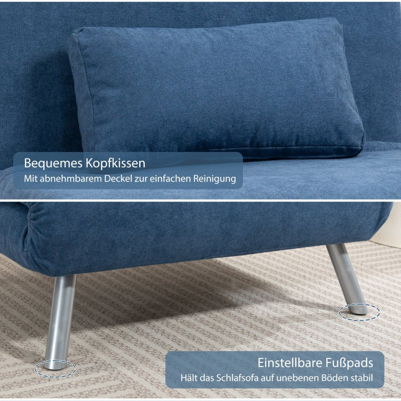Polstersessel, 2-in-1 Schlafsofa, Stoff Blau