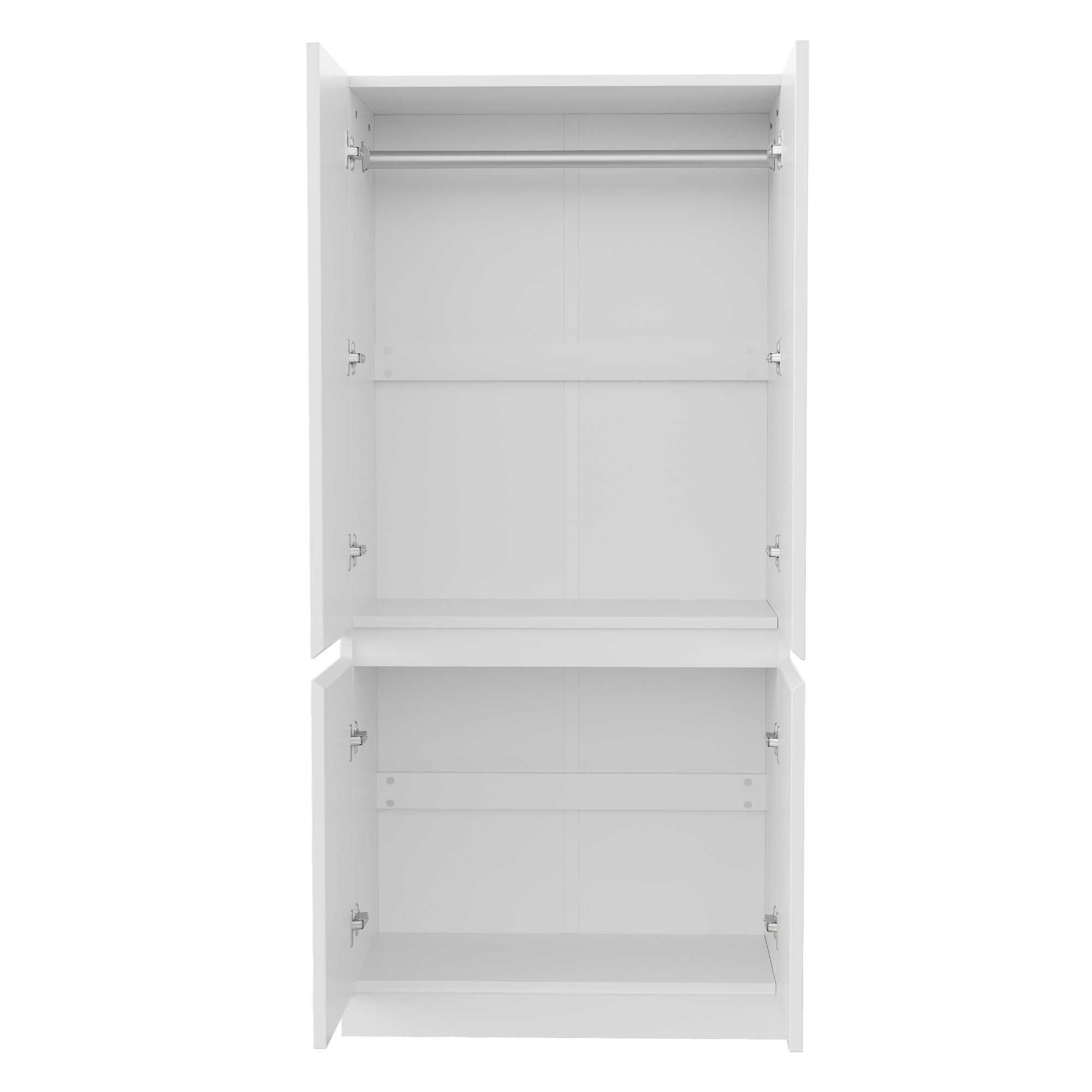 Wardrobe Double Door Large Storage 70x40x170cm, White