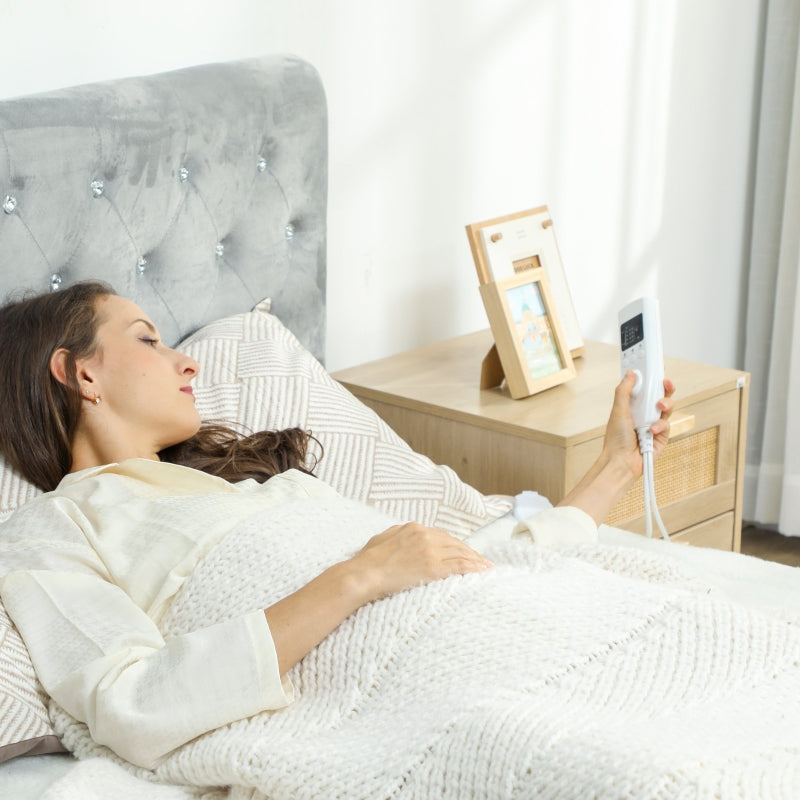 Heated Blanket 160x140cm Dual Zone 5 Settings 10H Timer Washable