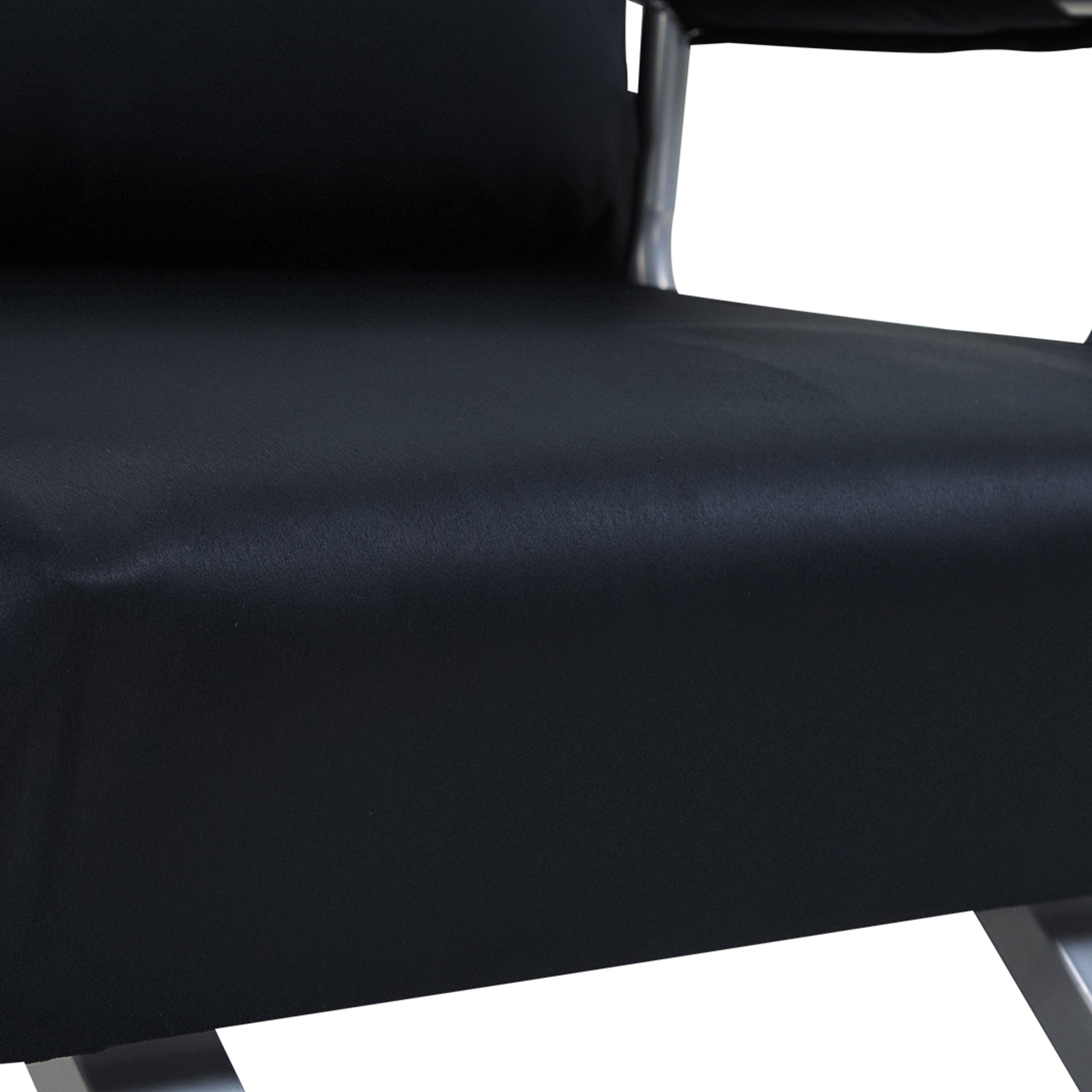 2-in-1 Sofa Bed Adjustable Backrest Removable Cover Polyester Black