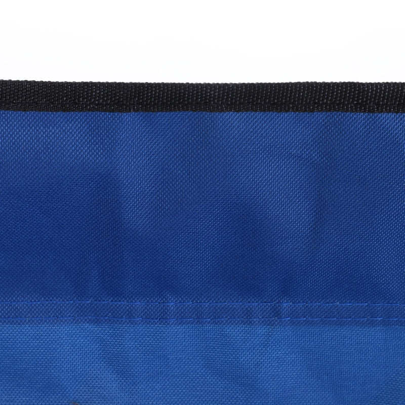 6 Seat Folding Sports Bench, Portable Team Chair with Cooler Bag, Steel/Blue