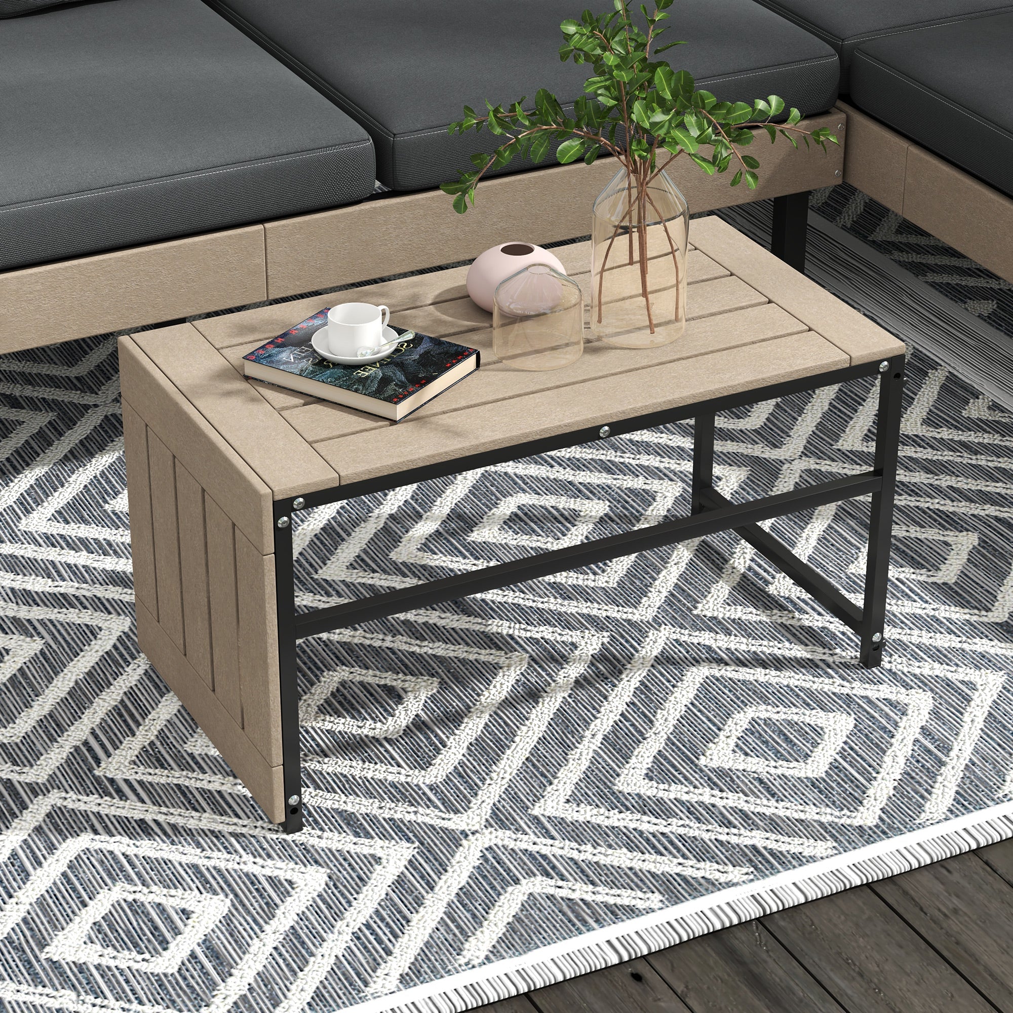 Three-Piece 'L' Sofa Set, Garden Furniture, Grey