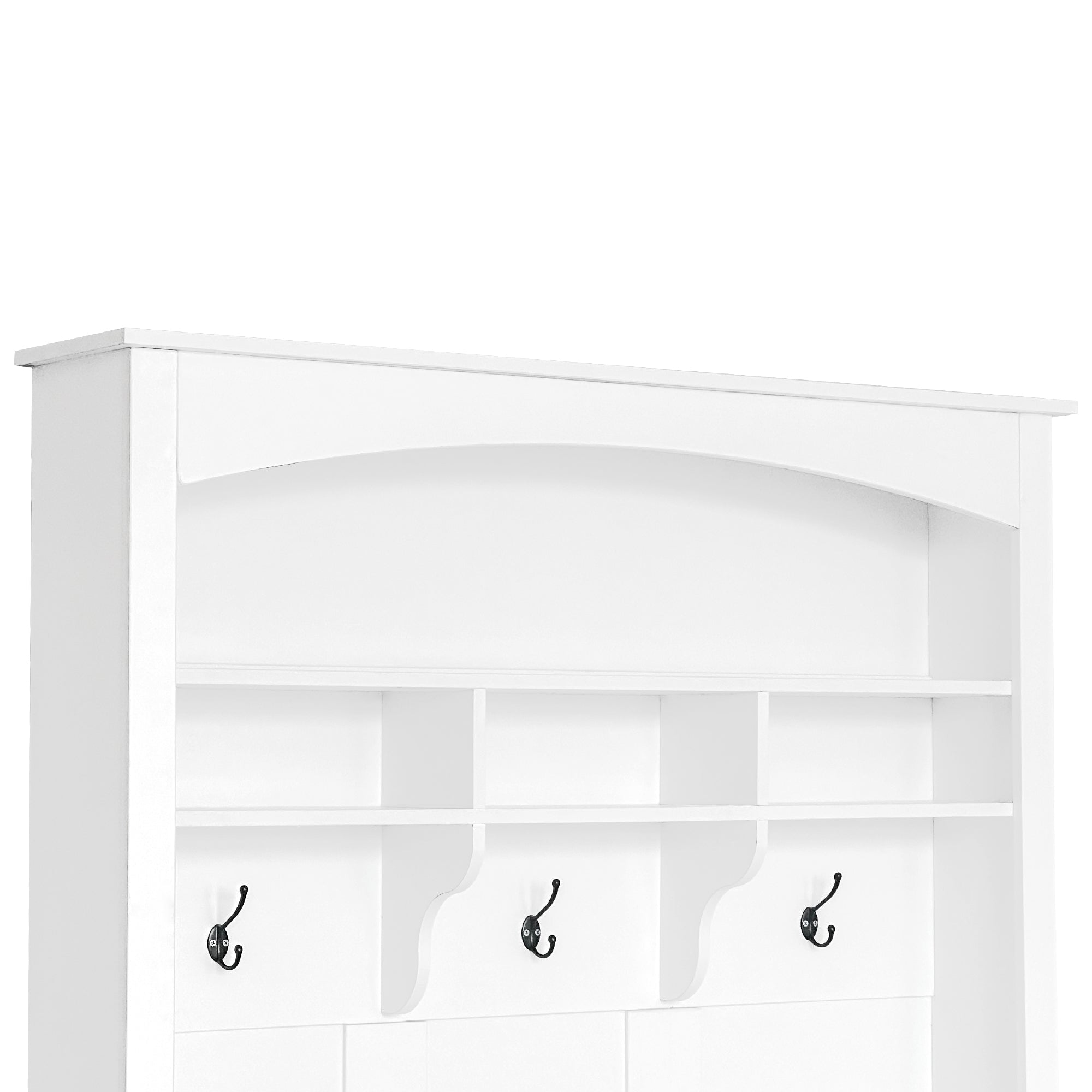 Wardrobe set with bench and shoe rack, multifunctional, storage, white