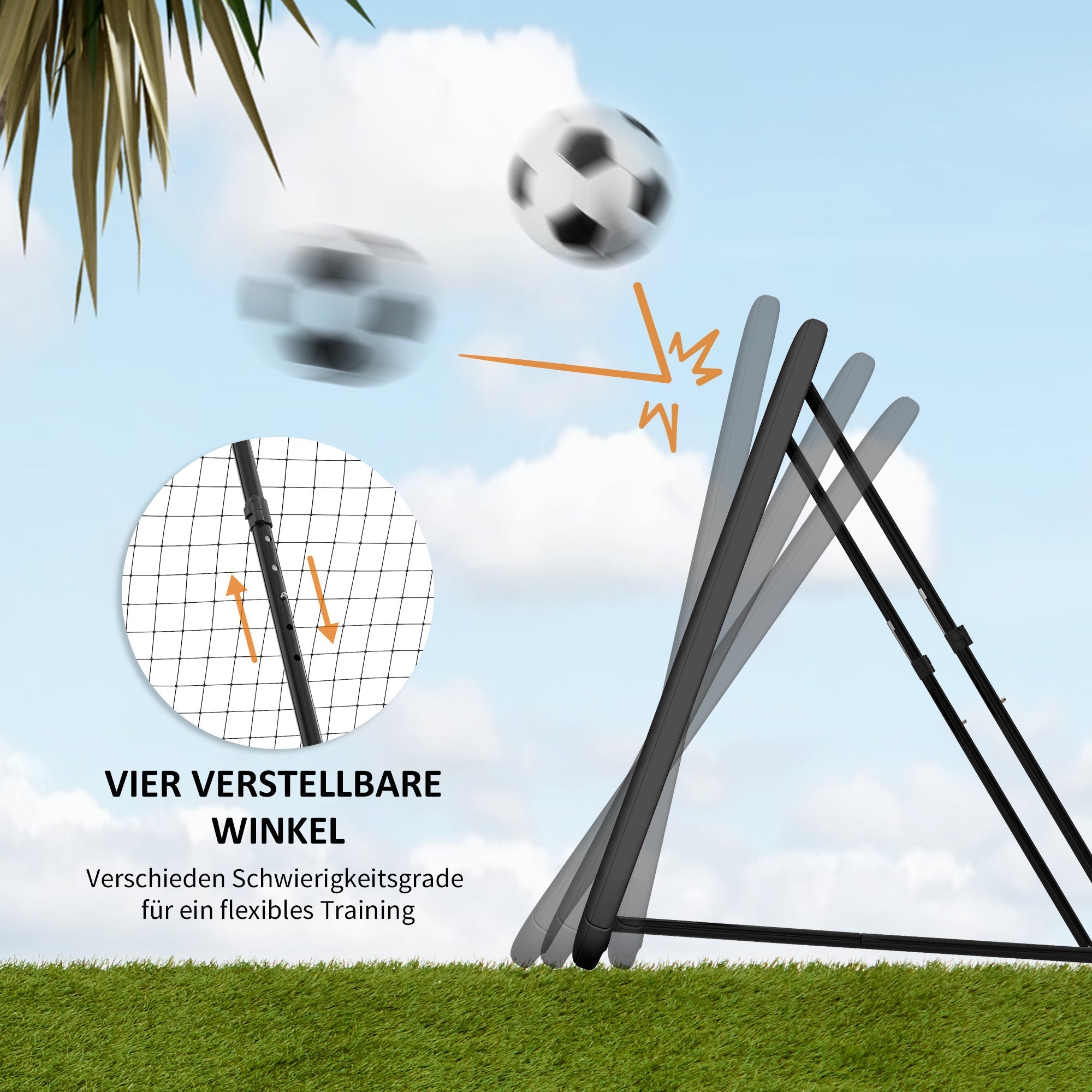 Football Goal Foldable Rebounder 5-level Adjustable Multi-sports
