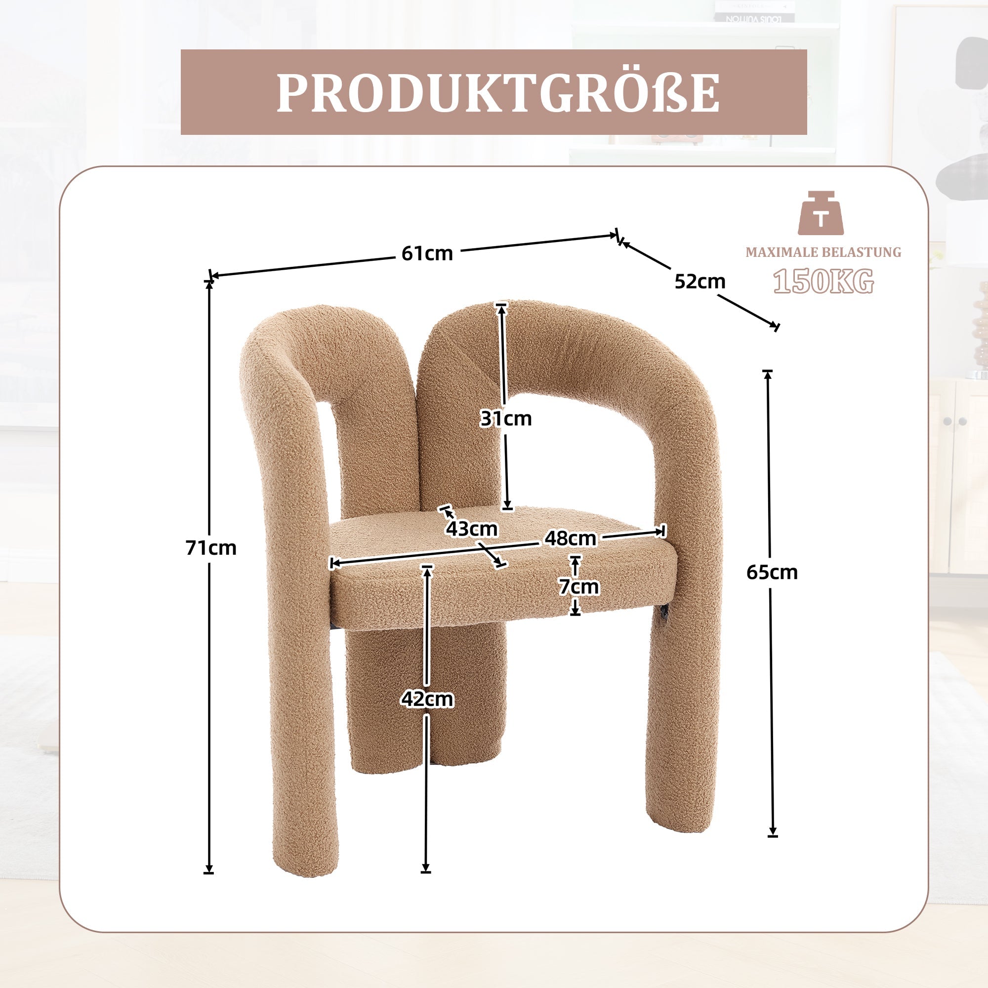 Ergonomic Armchair, Convertible with Sophisticated Back Support, Teddy Pile