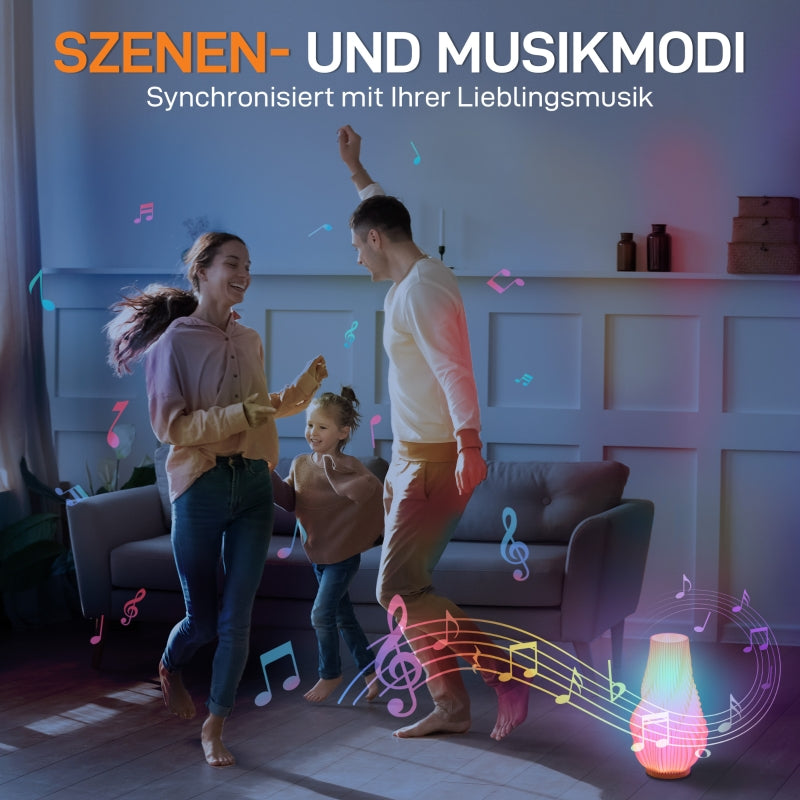 Table lamp smart LED with 3D-printed flower-like lampshade white