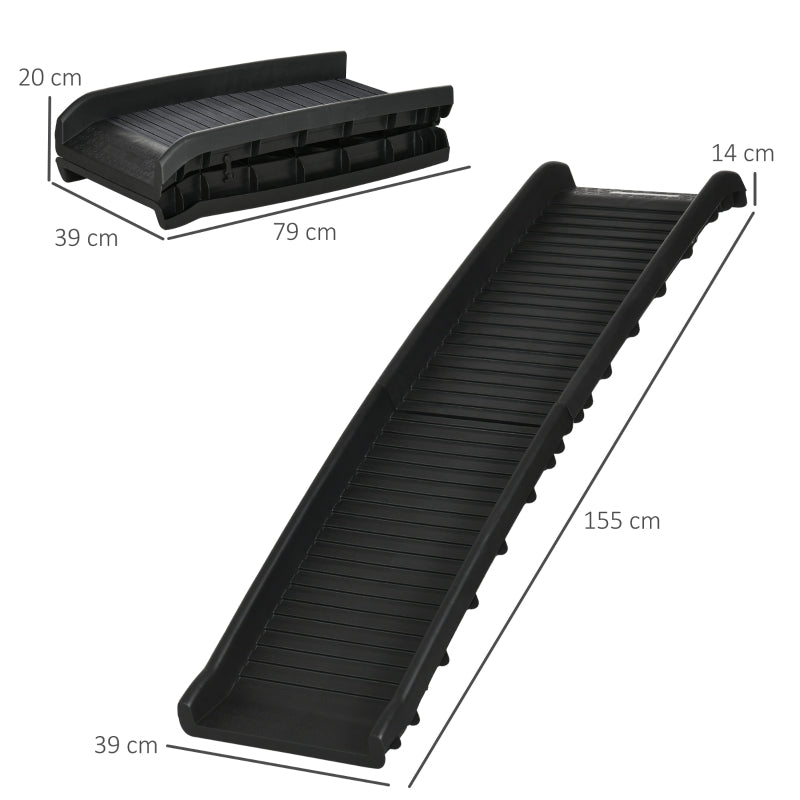 Pet Ramp Foldable Car Ramp for SUVs, Cars - Black