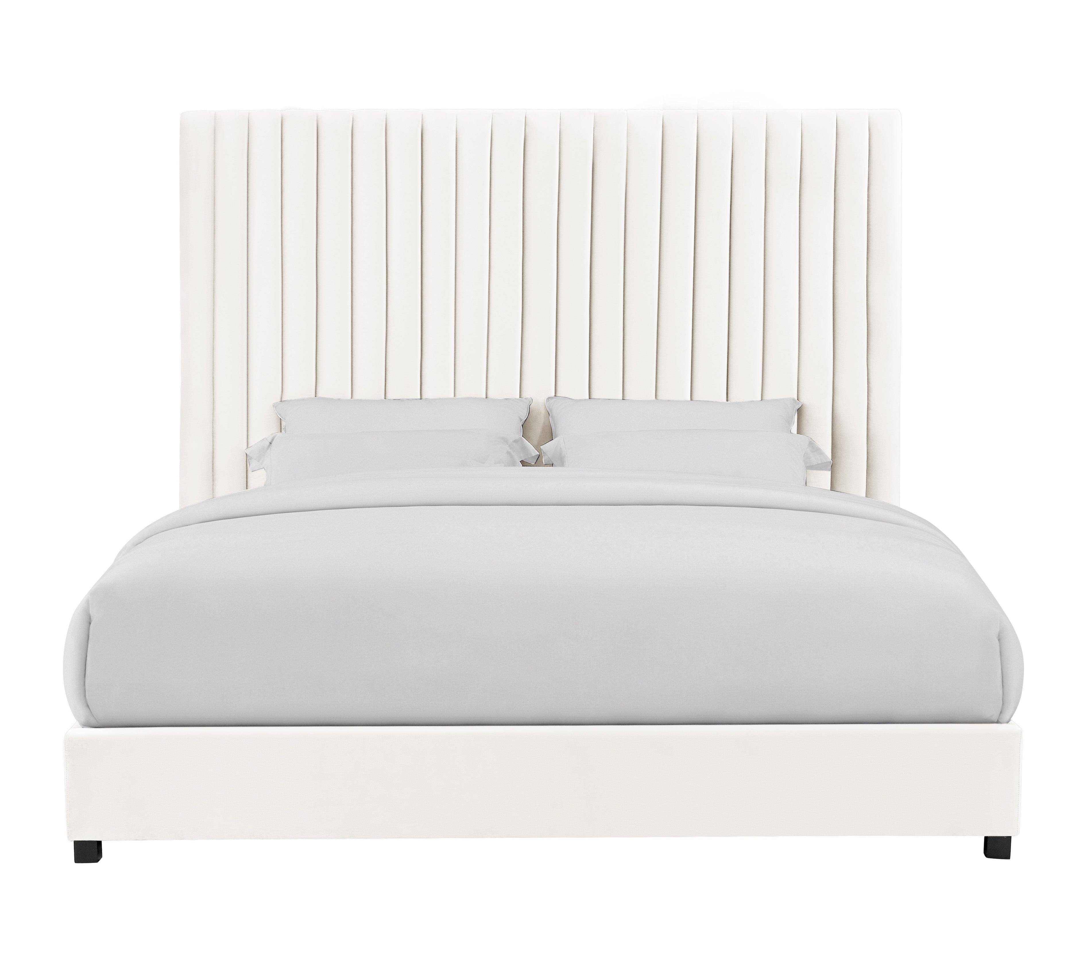 Arabelle Super King Bed White Velvet